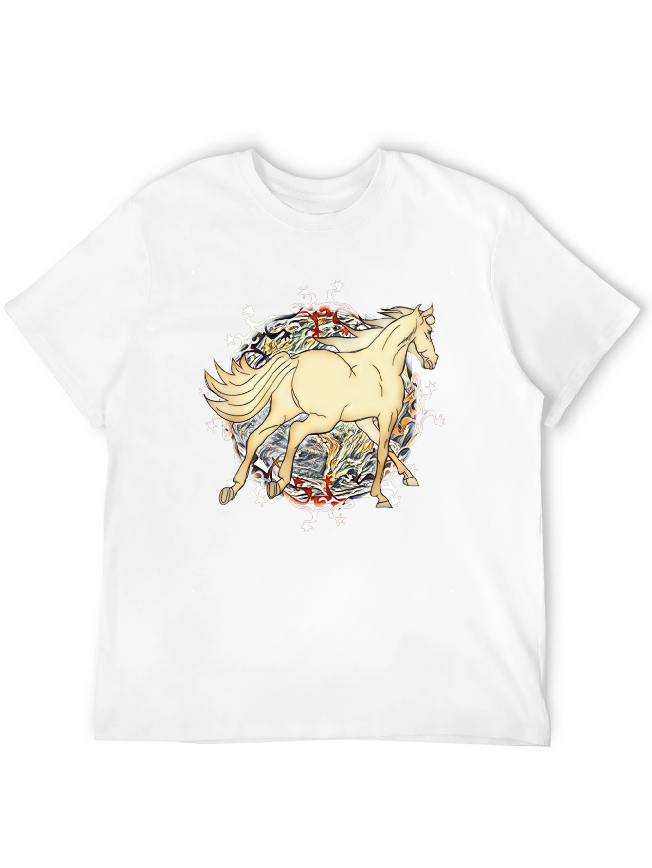 Horse Graphic Tee - Unique Design Black T-Shirt