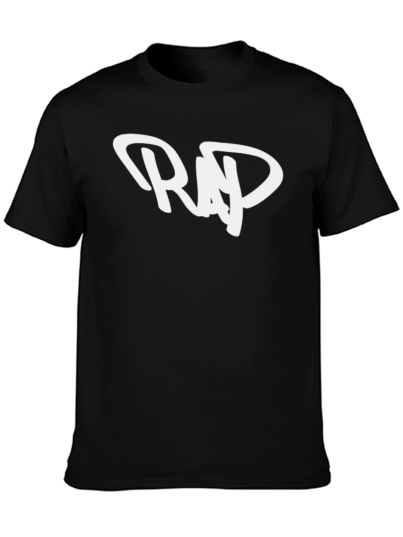 Mens Black T-Shirt with White RAP Design