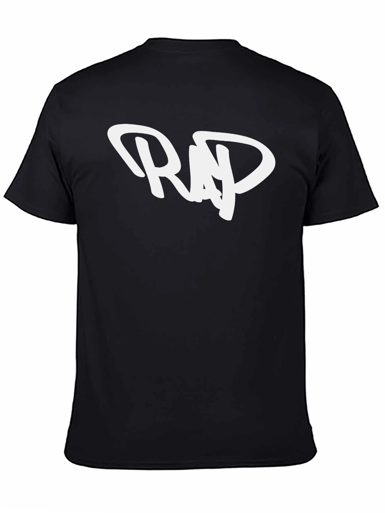 Mens Black T-Shirt with White RAP Design
