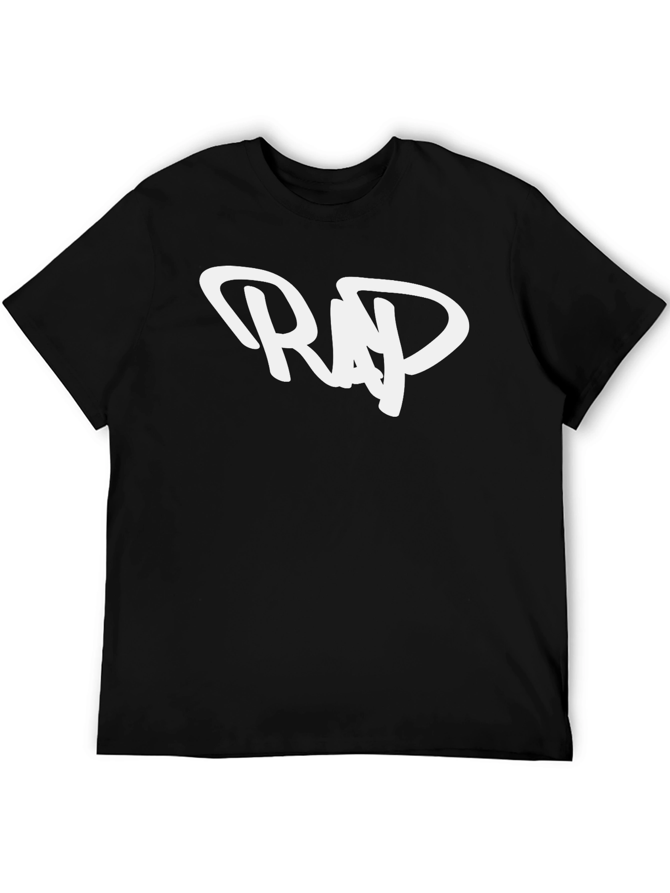 Mens Black T-Shirt with White RAP Design
