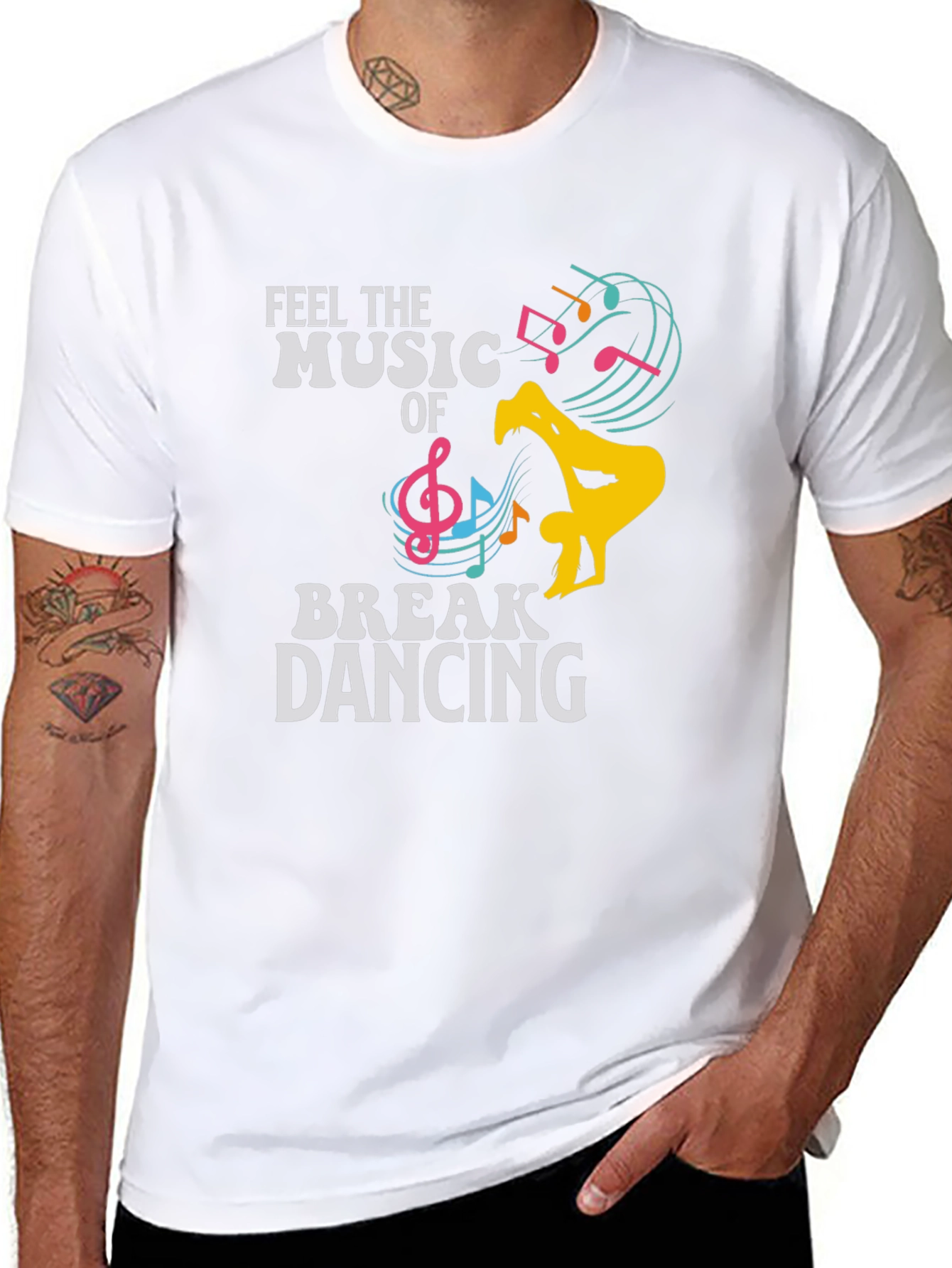 Feel The Music Break Dancing Graphic Tee