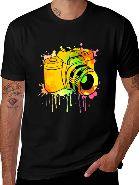 Colorful Camera Graphic Tee - Photography Lover Gift