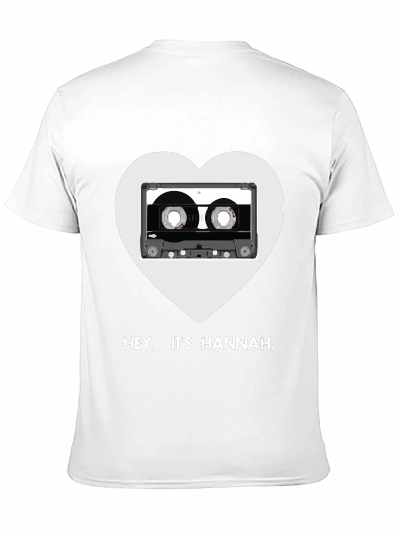 Hey Its Hannah Cassette Heart Black T-Shirt