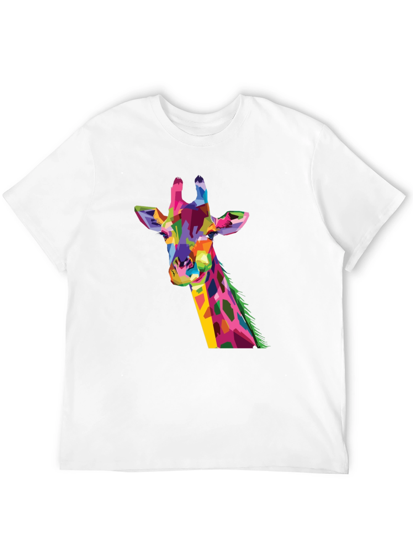 Abstract Giraffe Graphic Print Black T-Shirt