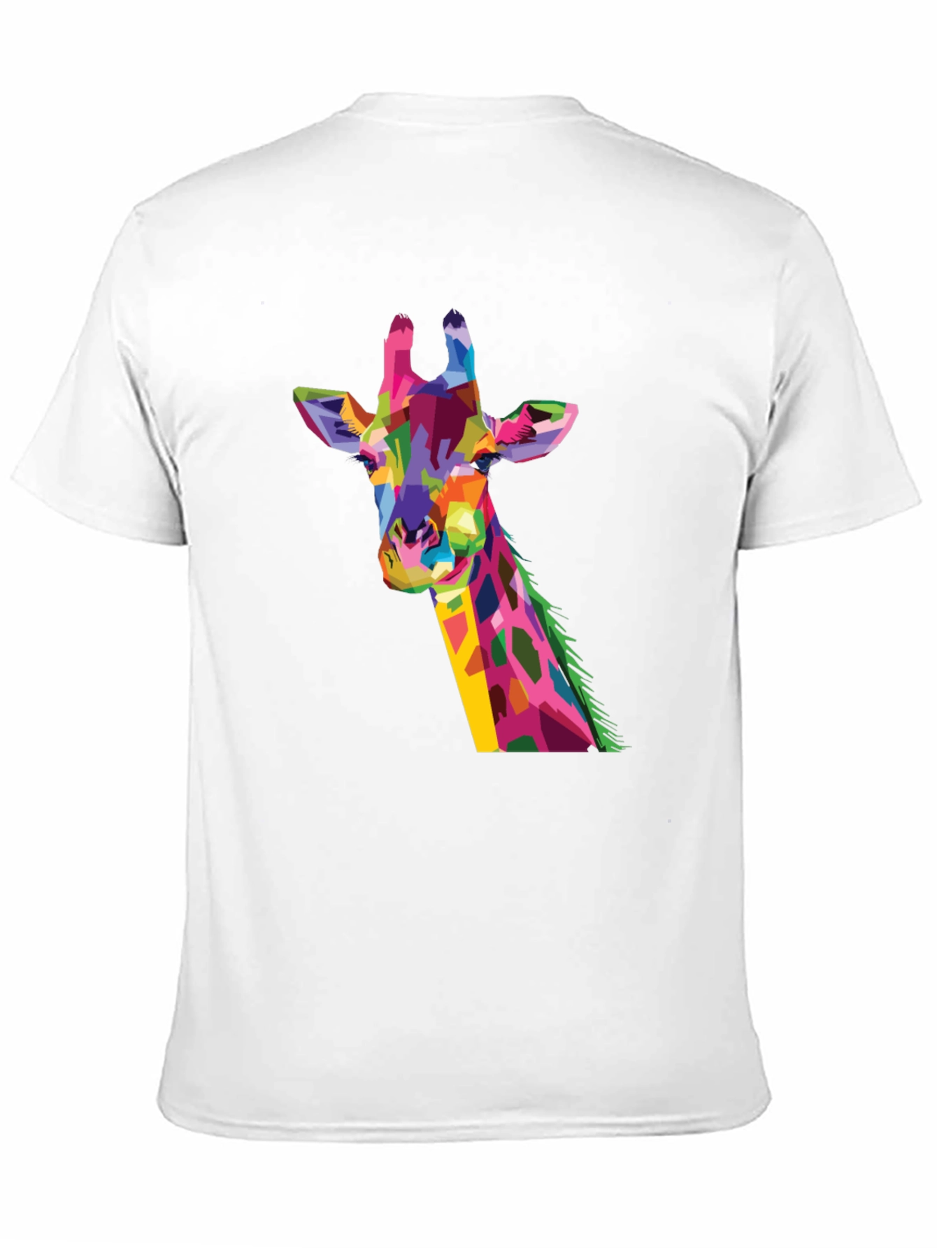 Abstract Giraffe Graphic Print Black T-Shirt