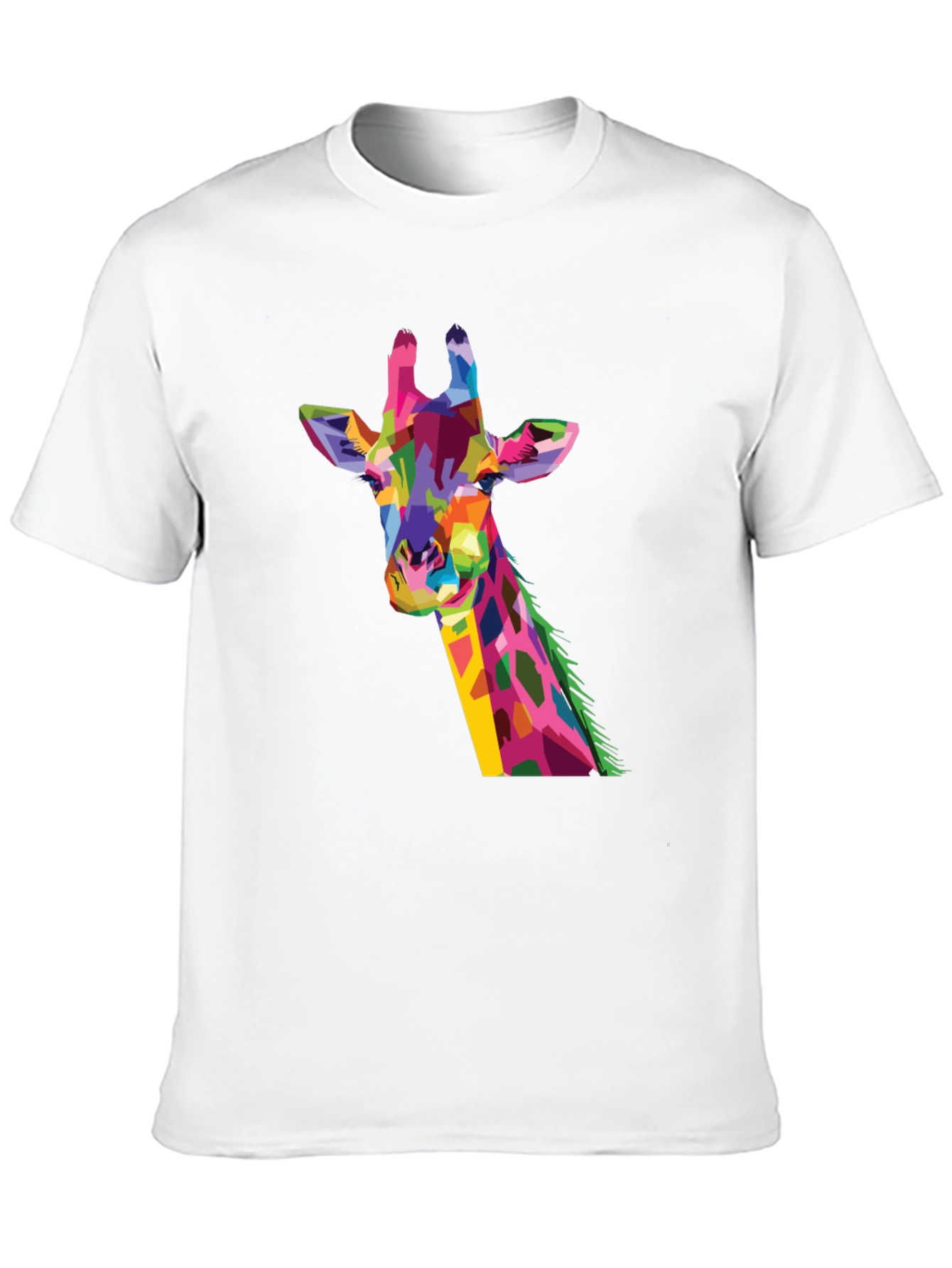 Abstract Giraffe Graphic Print Black T-Shirt