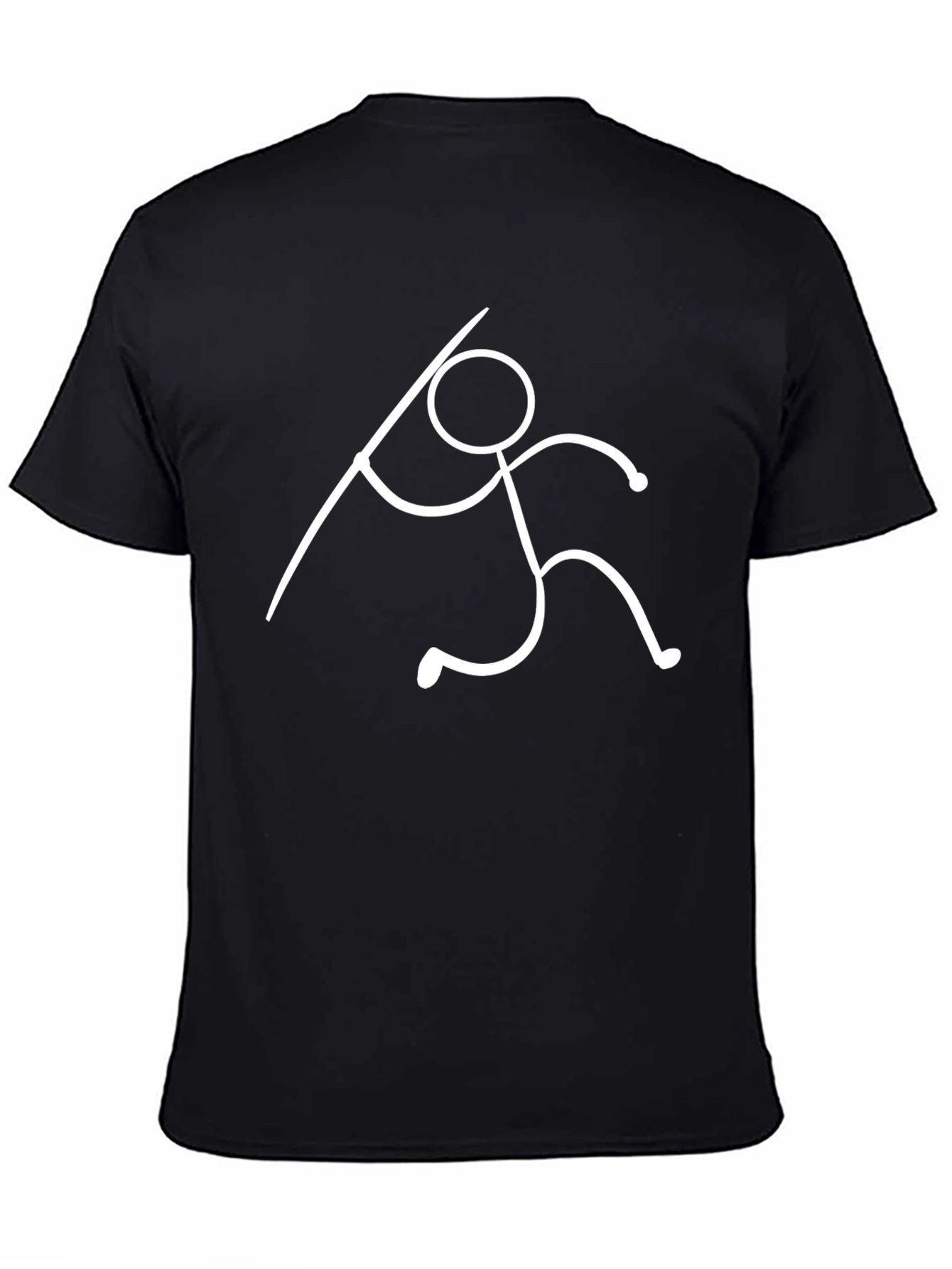 Javelin Thrower Graphic Tee - Black Cotton T-Shirt
