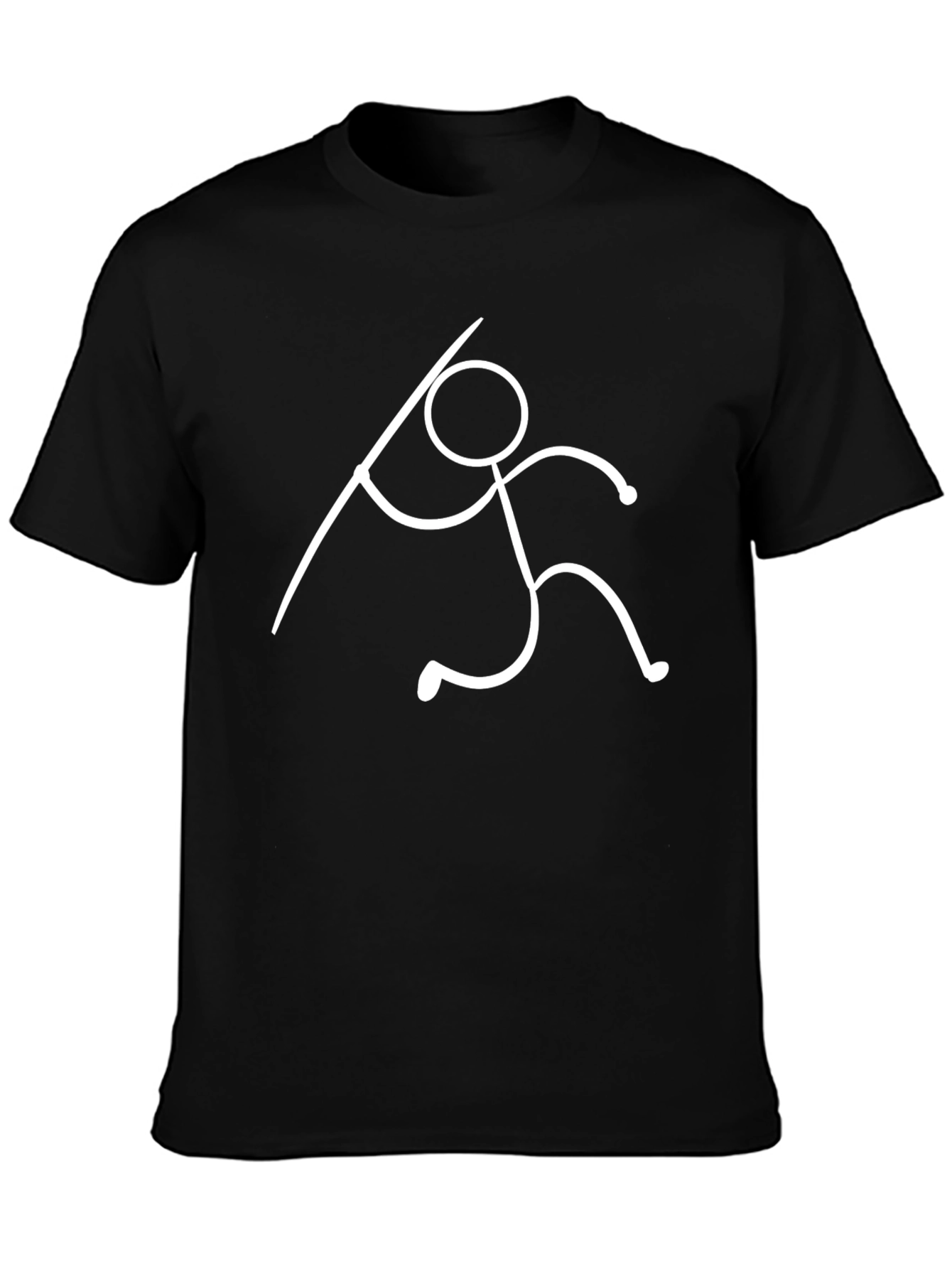 Javelin Thrower Graphic Tee - Black Cotton T-Shirt