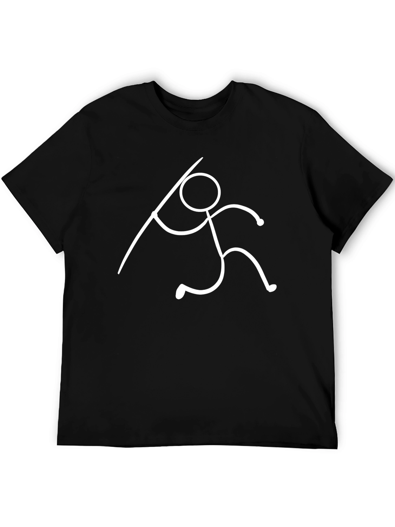 Javelin Thrower Graphic Tee - Black Cotton T-Shirt