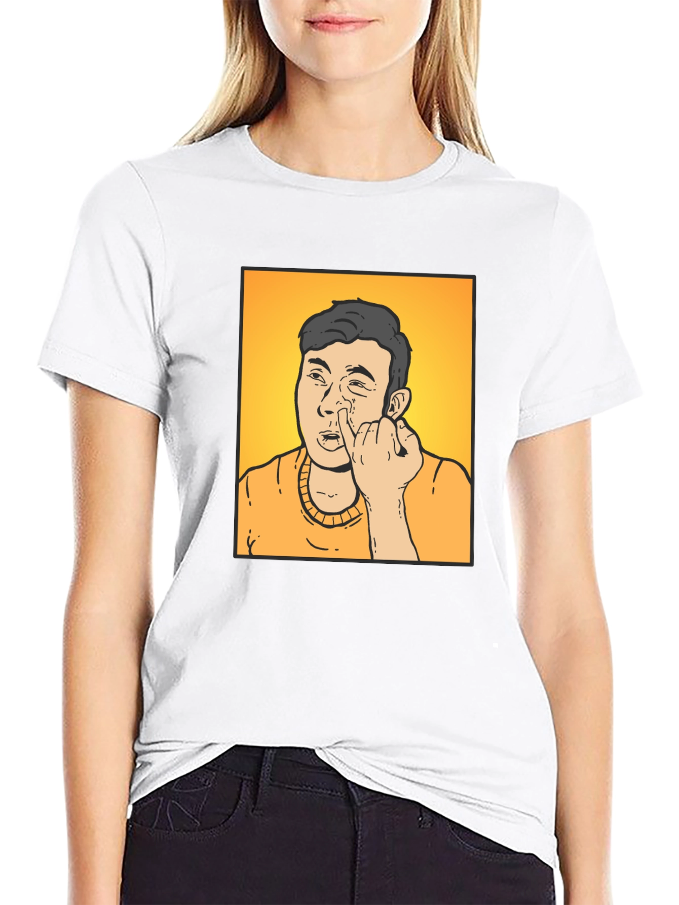 Funny Cartoon Man Black T-Shirt