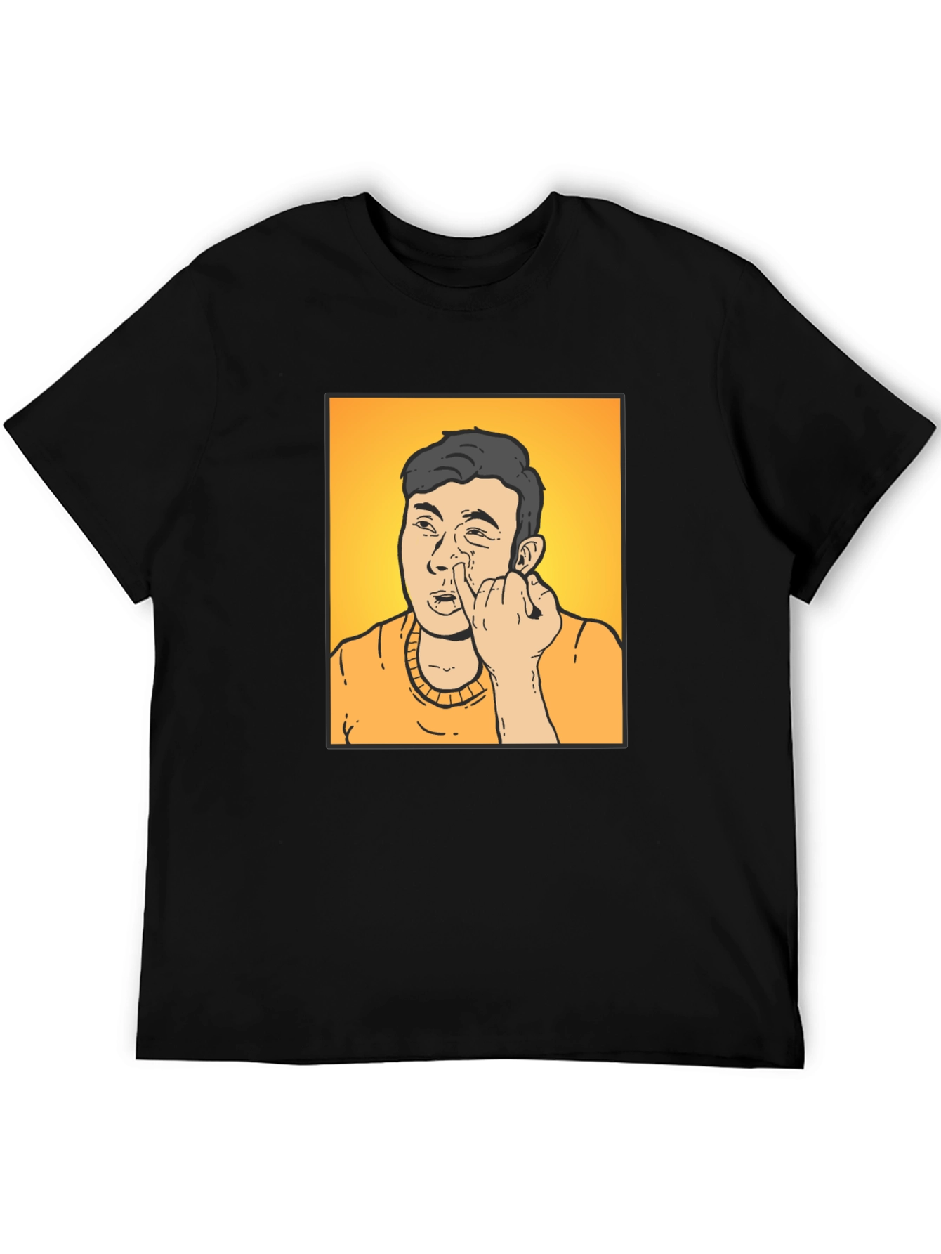 Funny Cartoon Man Black T-Shirt