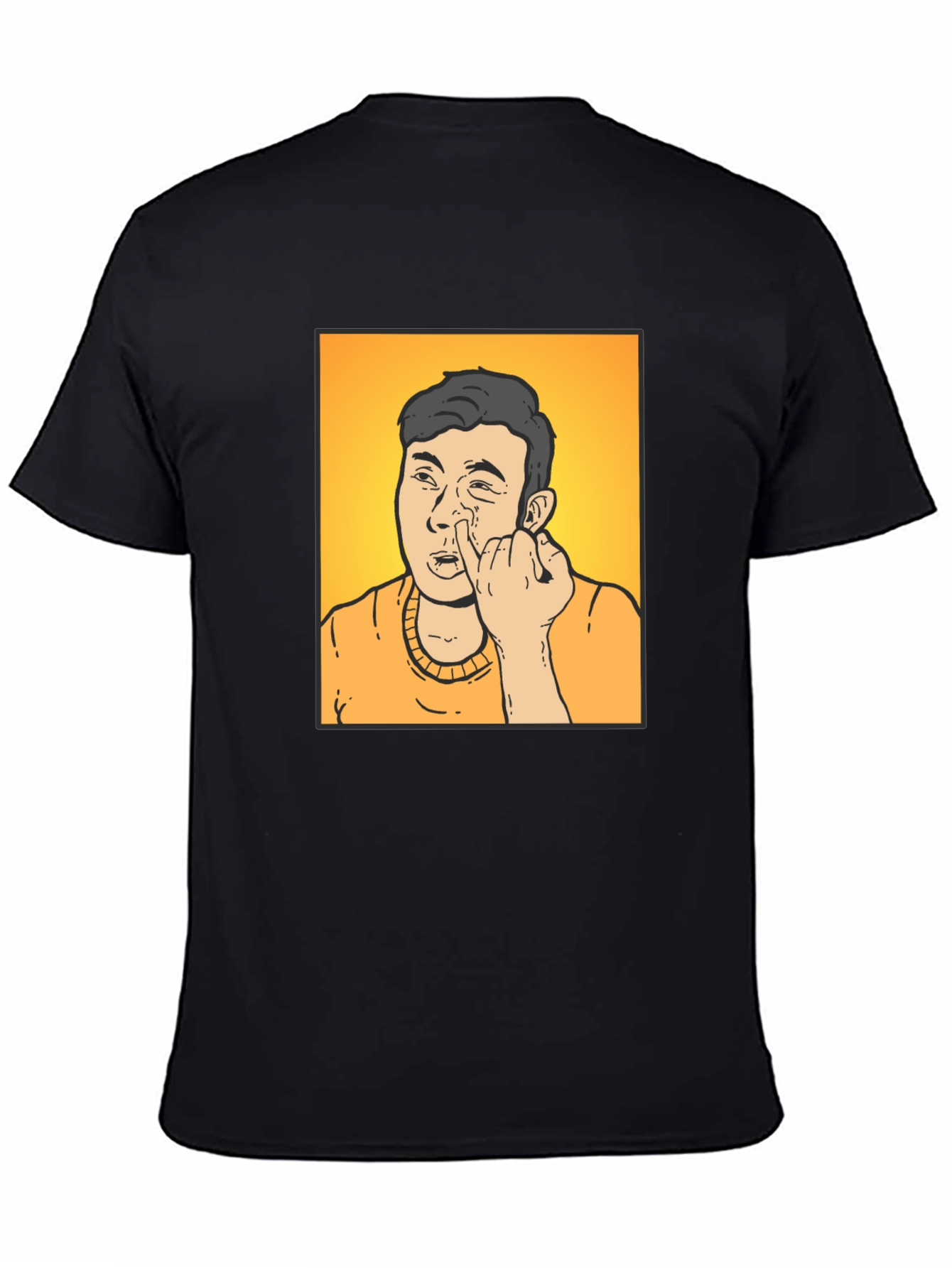 Funny Cartoon Man Black T-Shirt