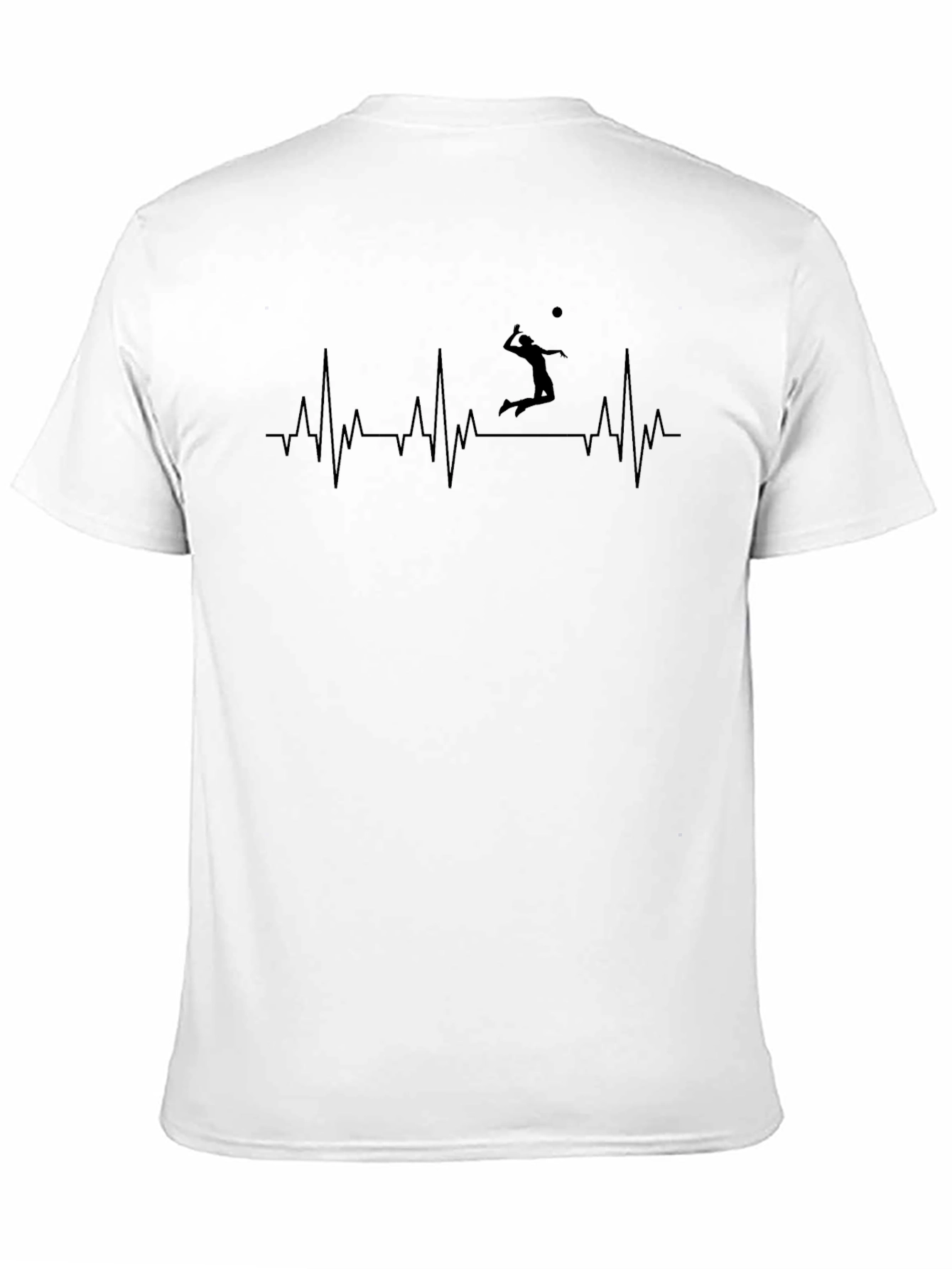 Volleyball Heartbeat Graphic Tee - Black Cotton Shirt