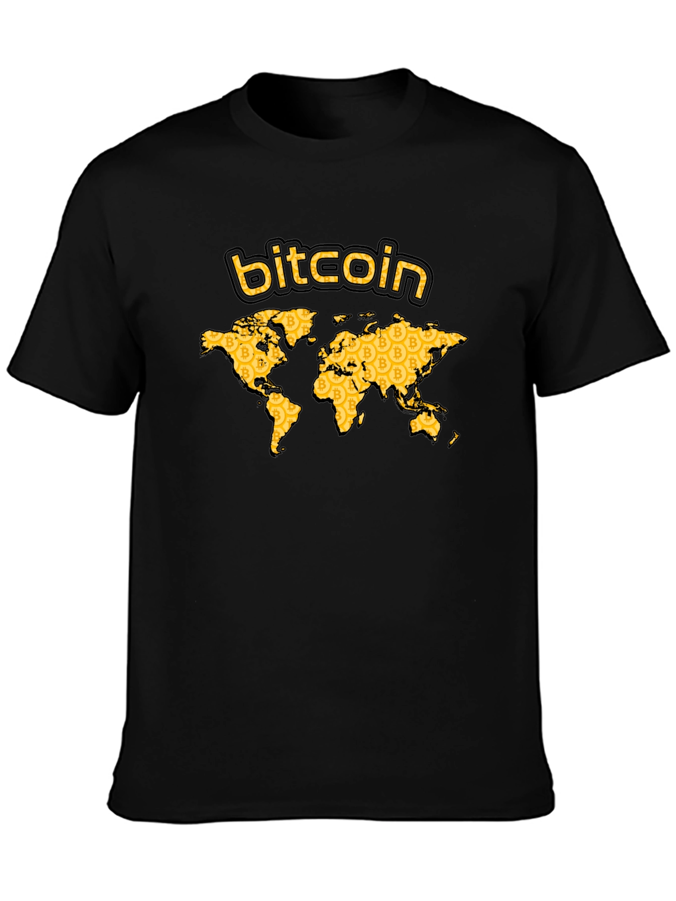 Bitcoin World Map Graphic Tee - Black