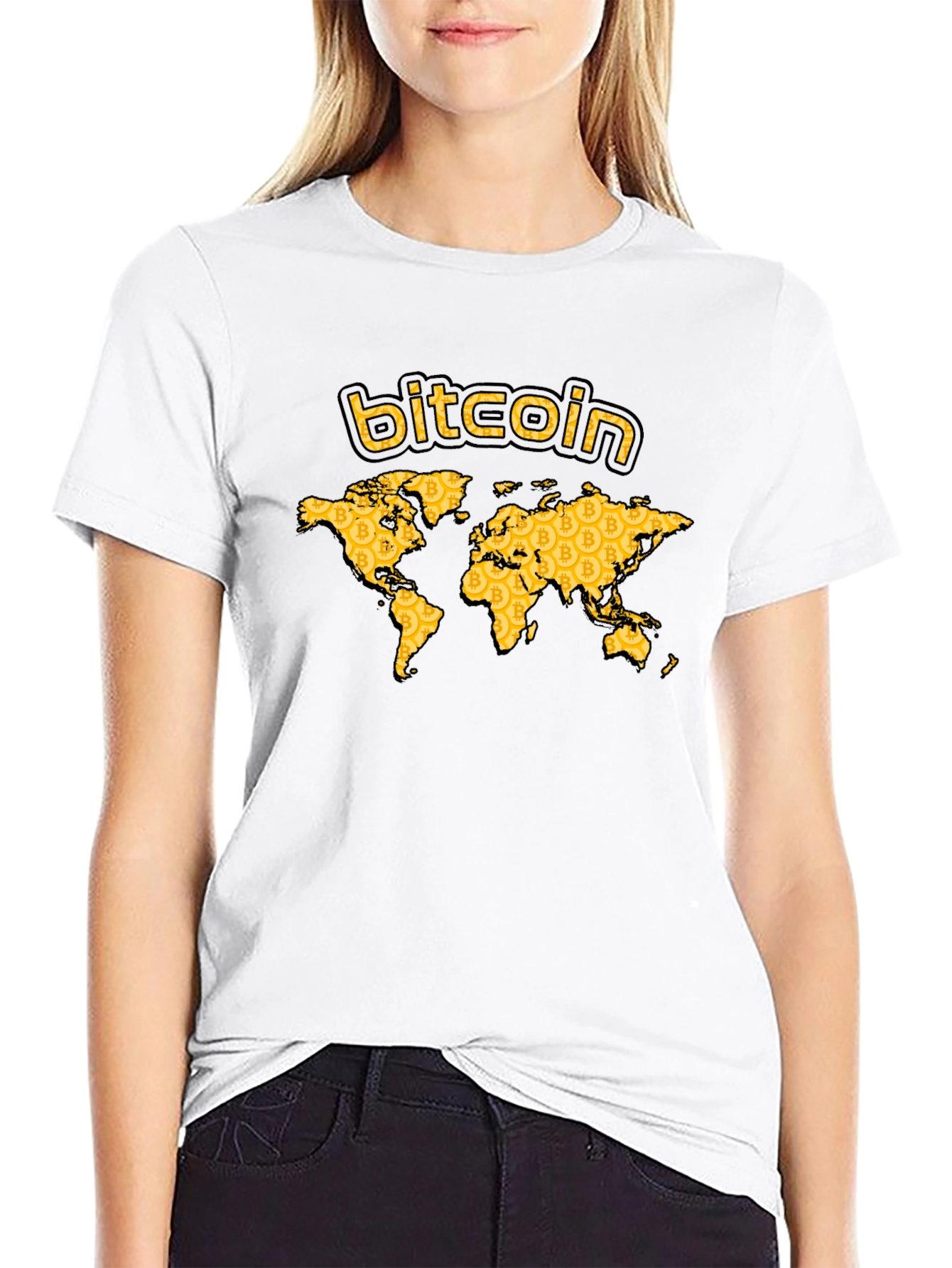 Bitcoin World Map Graphic Tee - Black