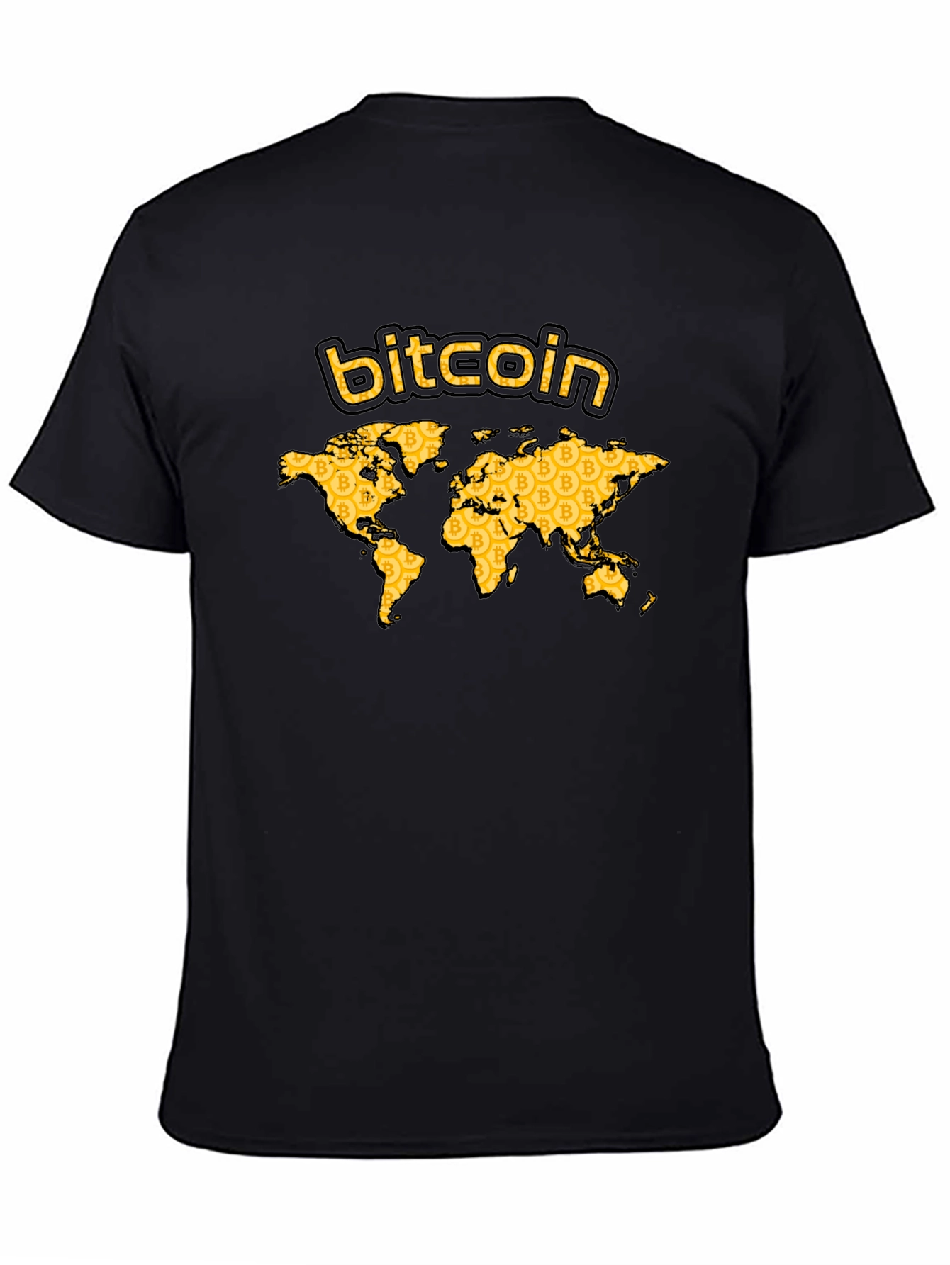 Bitcoin World Map Graphic Tee - Black