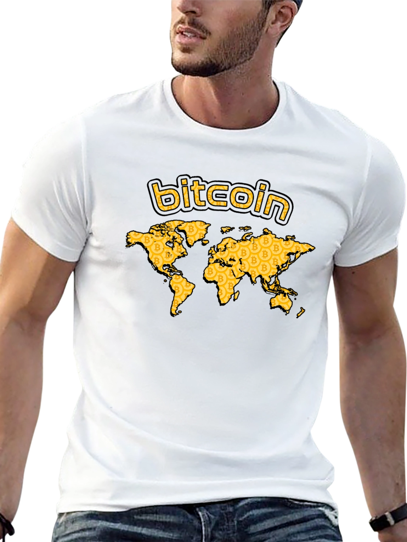 Bitcoin World Map Graphic Tee - Black