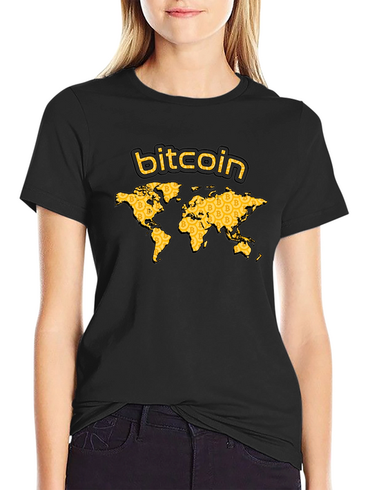 Bitcoin World Map Graphic Tee - Black