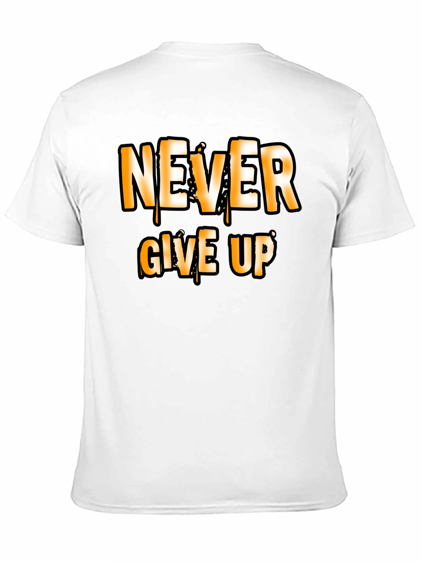 Never Give Up Graphic T-Shirt Motivational Black Tee