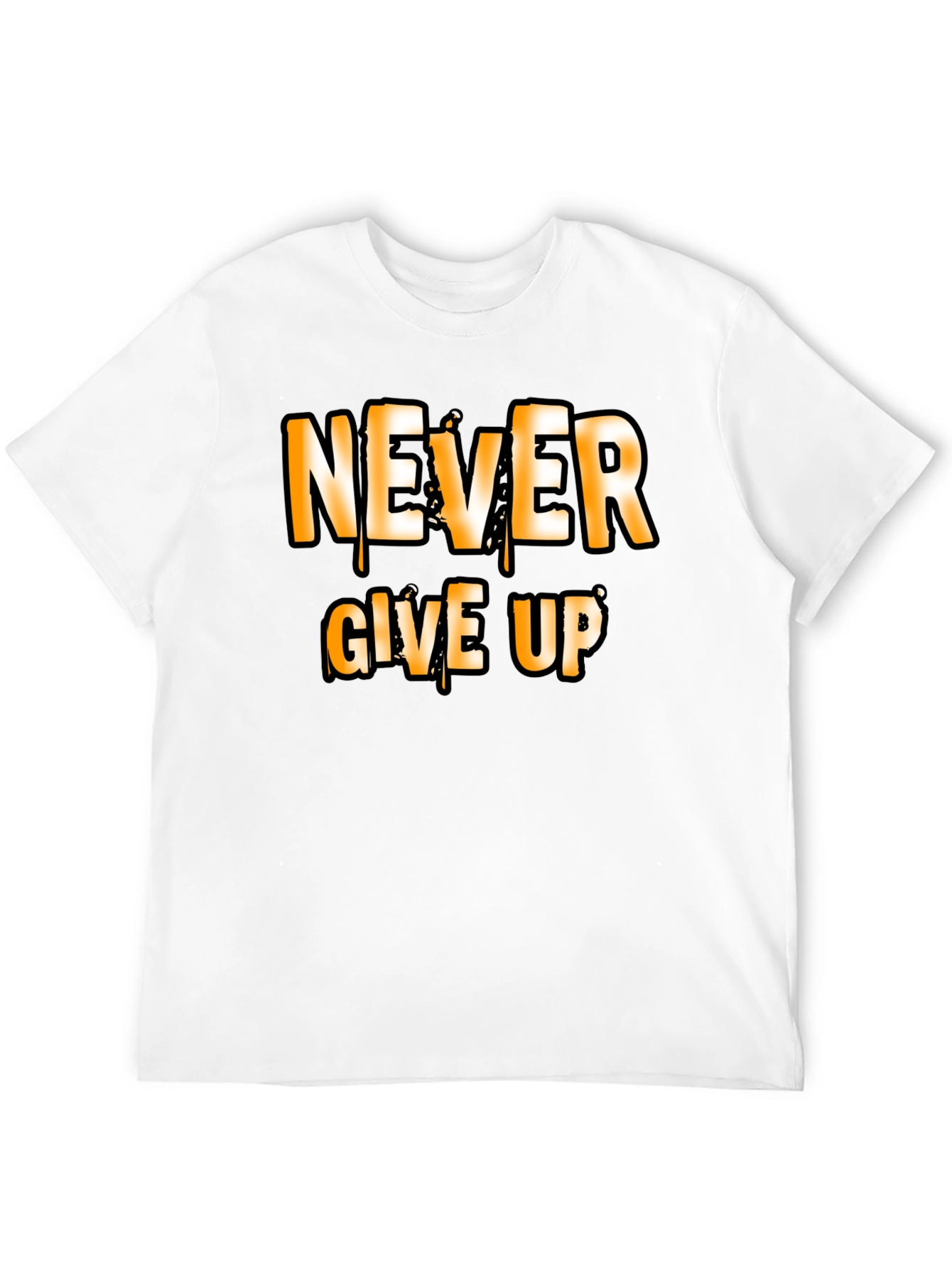 Never Give Up Graphic T-Shirt Motivational Black Tee