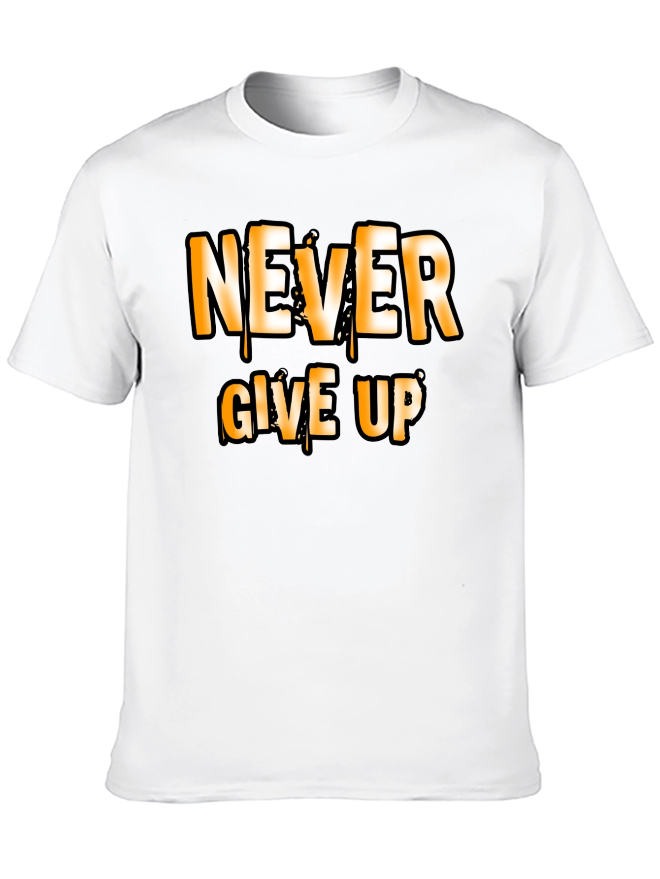 Never Give Up Graphic T-Shirt Motivational Black Tee