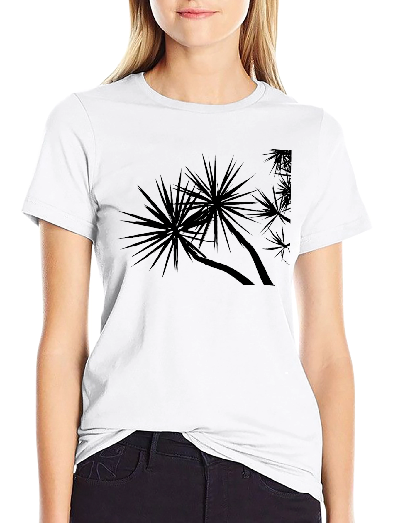 Black Palm Tree Graphic Tee - Casual Comfort