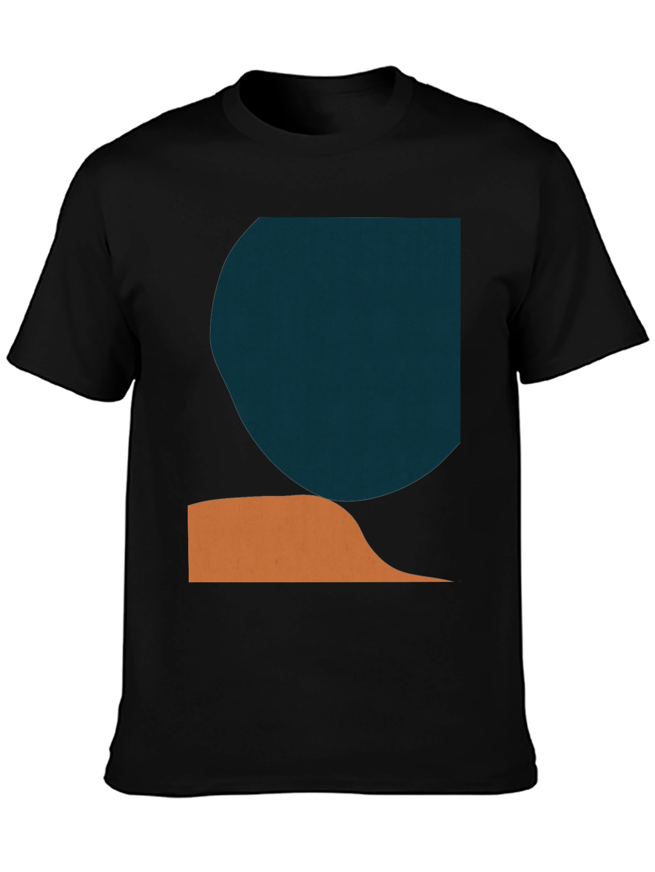 Modern Geometric Graphic Tee - Black