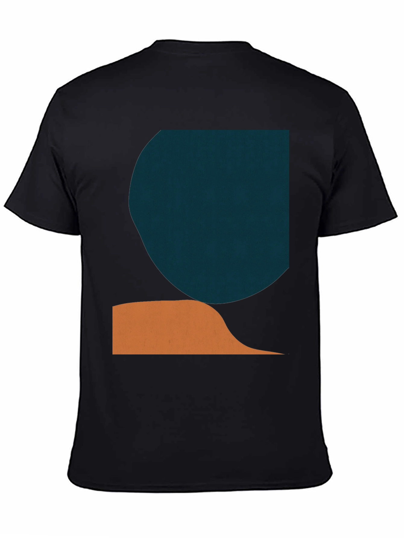 Modern Geometric Graphic Tee - Black