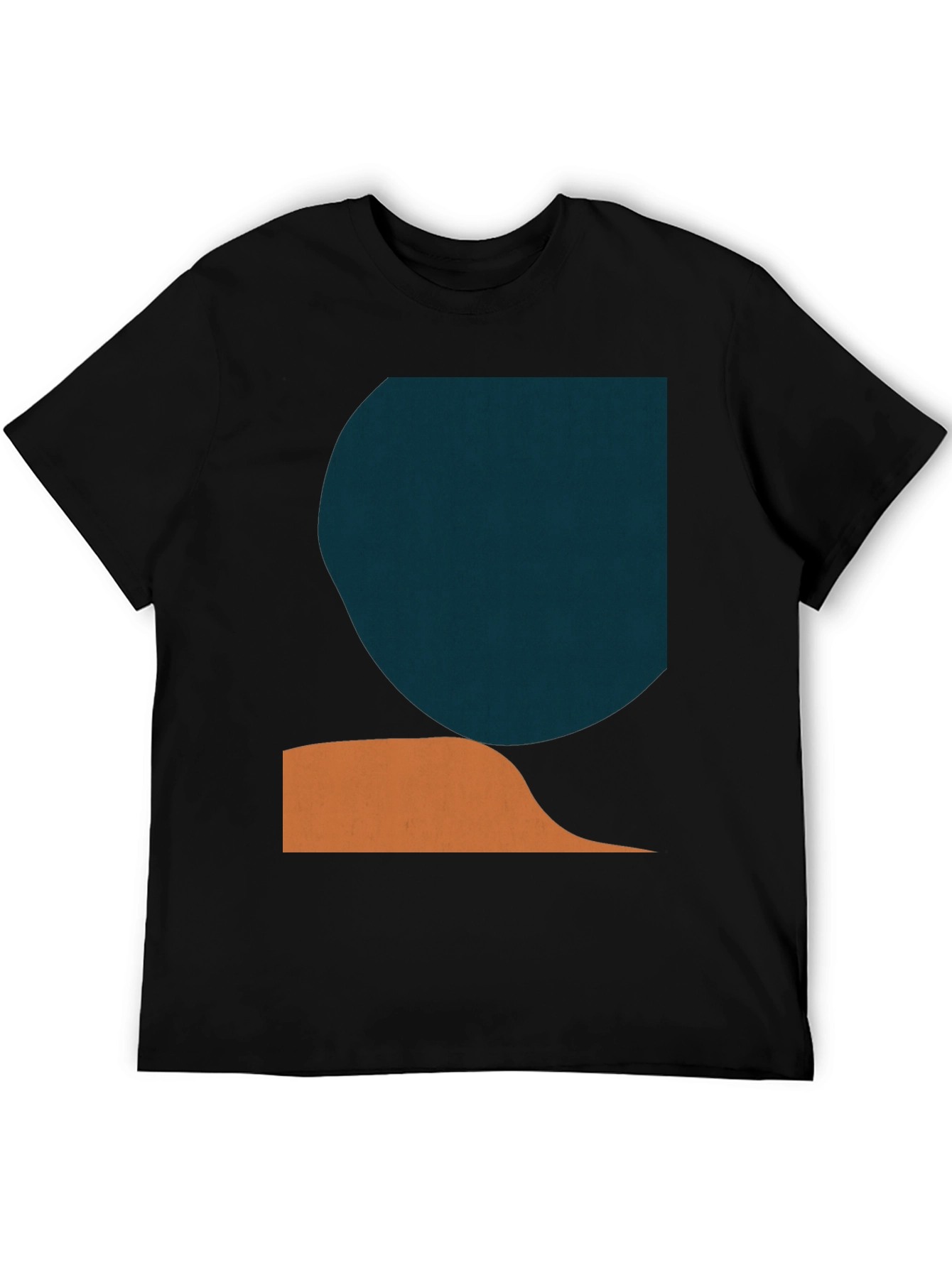 Modern Geometric Graphic Tee - Black