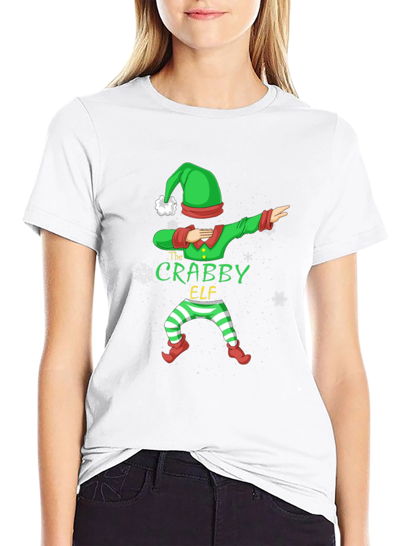 Crabby Elf Dabbing T-Shirt - Holiday Fun