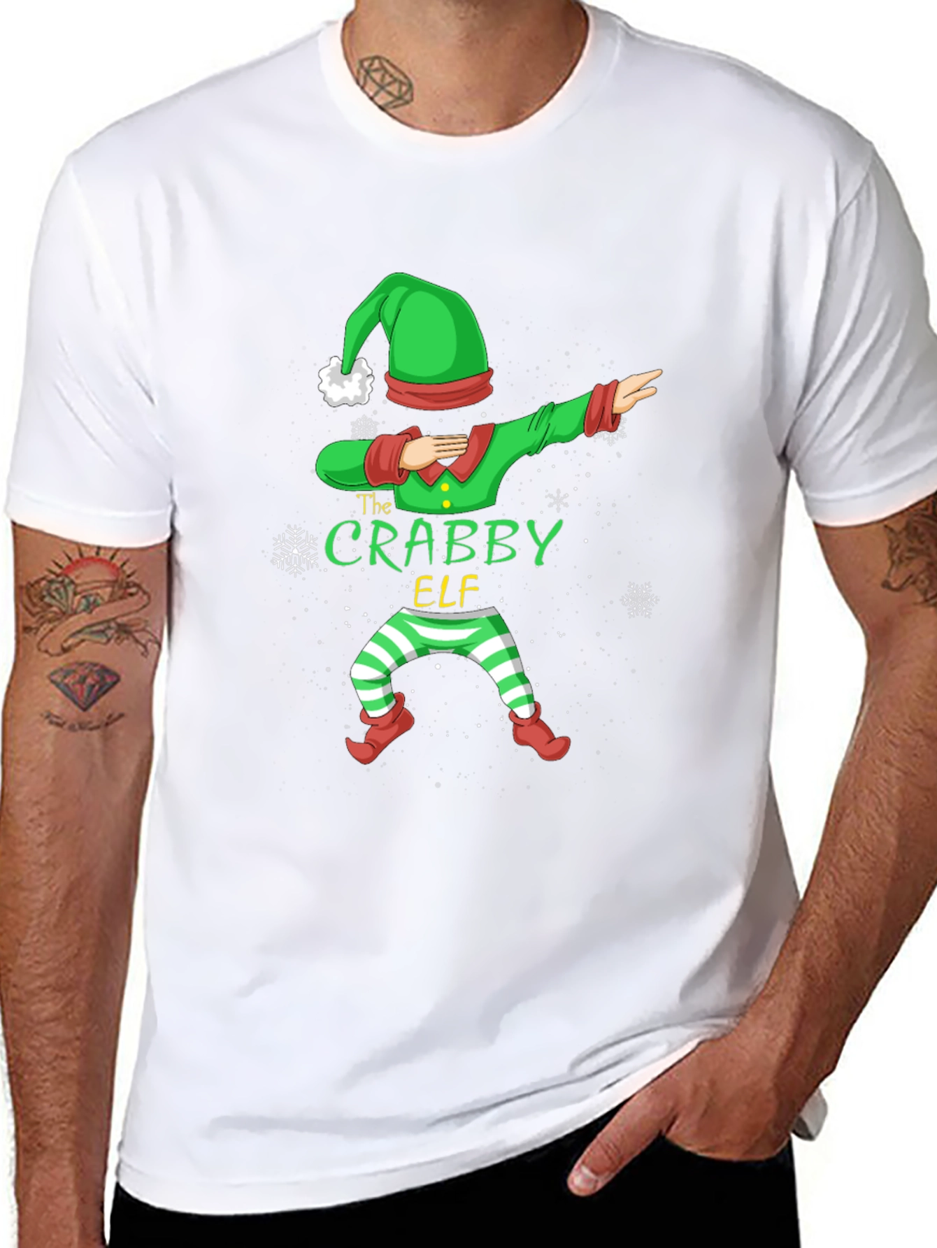 Crabby Elf Dabbing T-Shirt - Holiday Fun