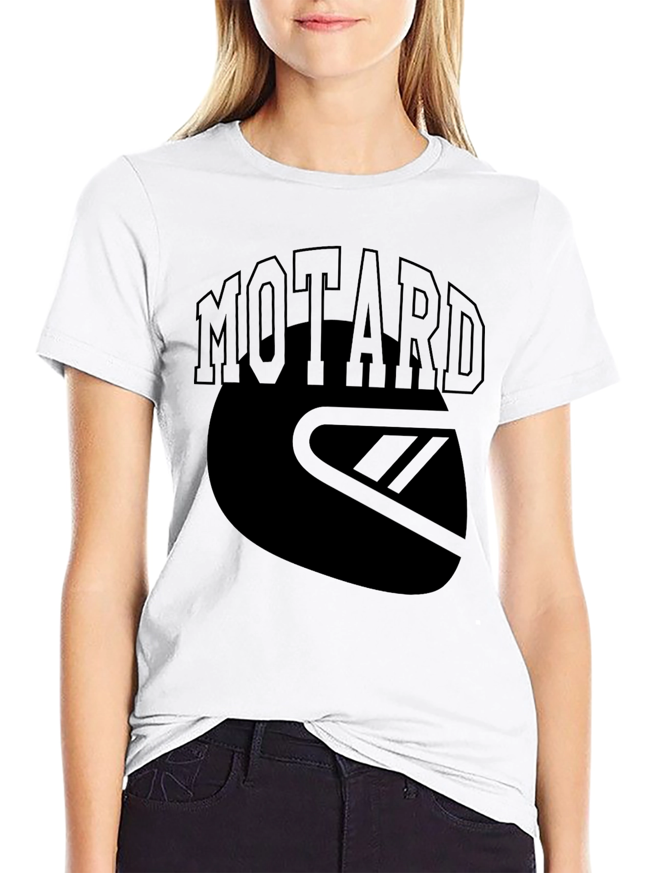 Motard Helmet Graphic Tee - Black