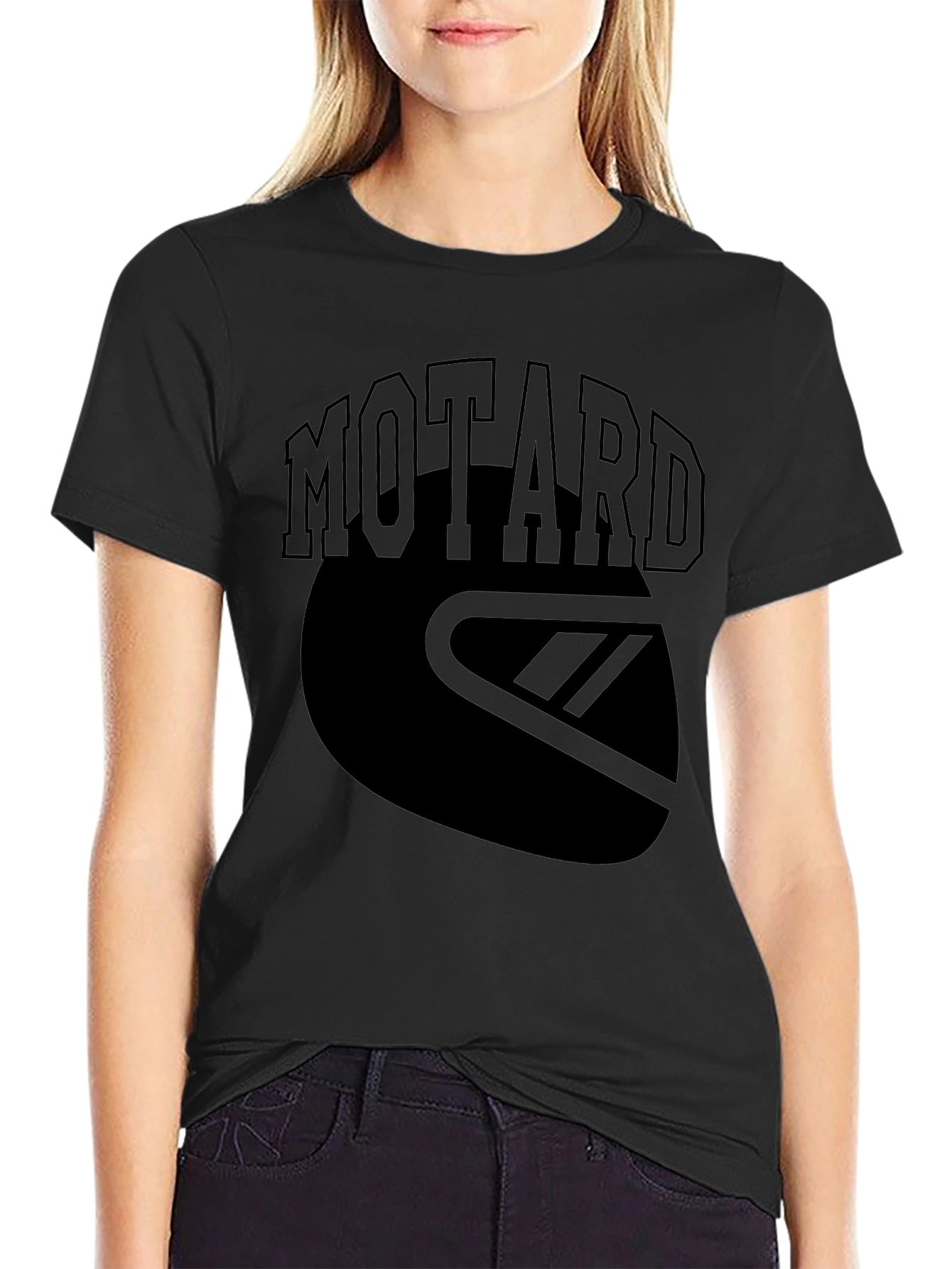 Motard Helmet Graphic Tee - Black