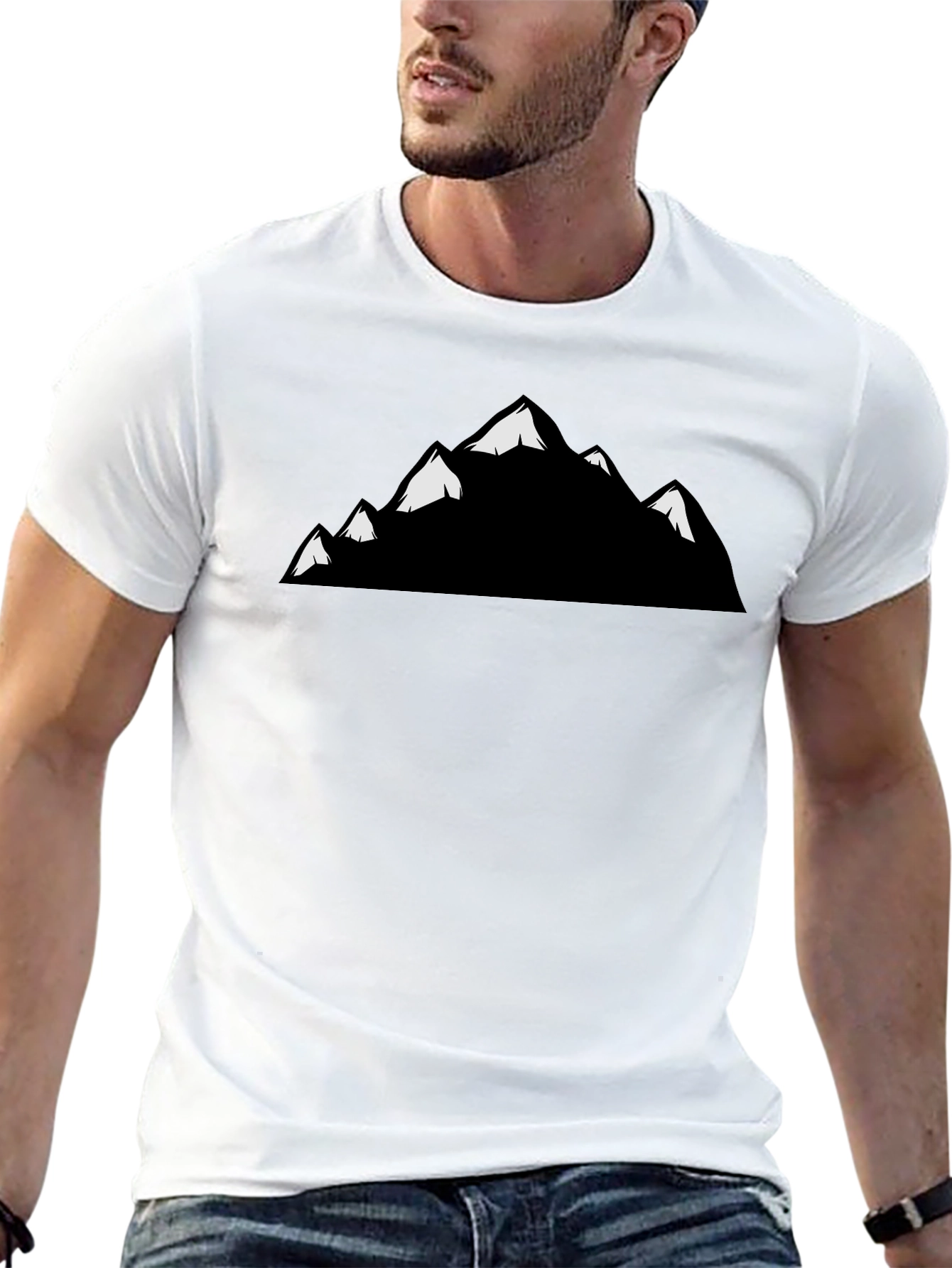 Mountain Peaks Graphic T-Shirt - Black