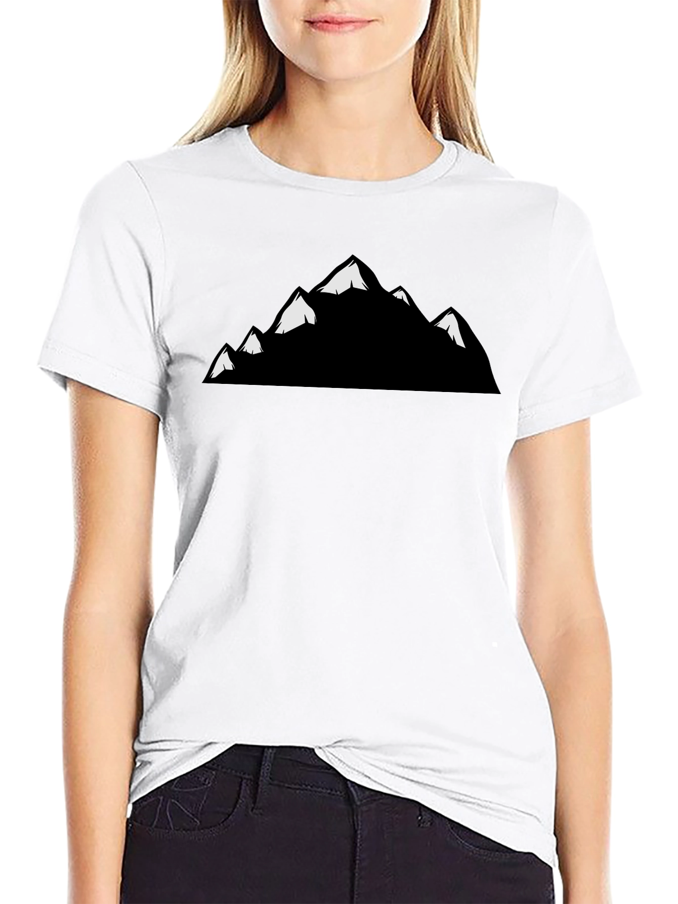 Mountain Peaks Graphic T-Shirt - Black