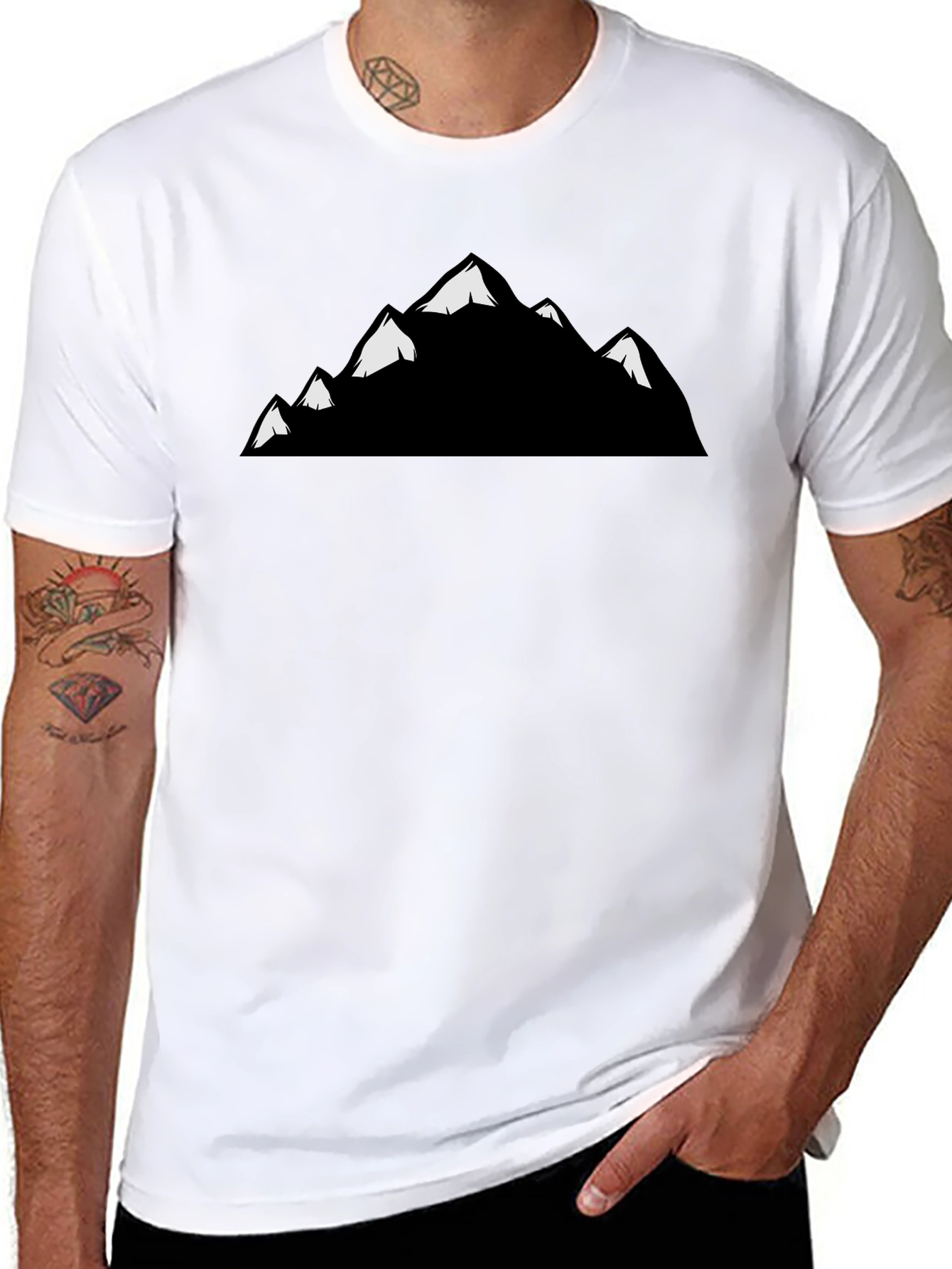 Mountain Peaks Graphic T-Shirt - Black