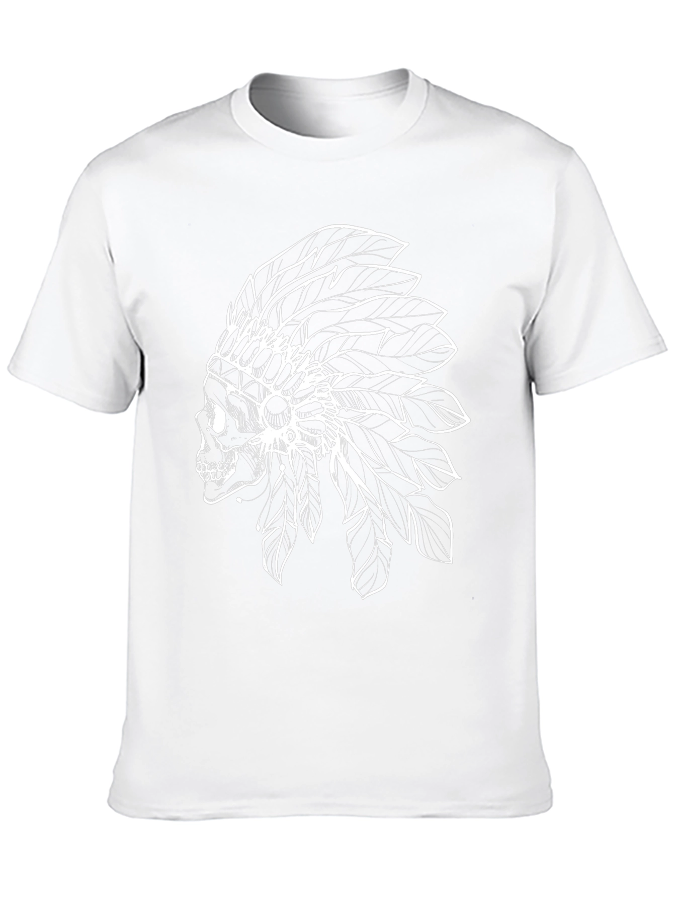 Black T-Shirt with Skull Headdress Design