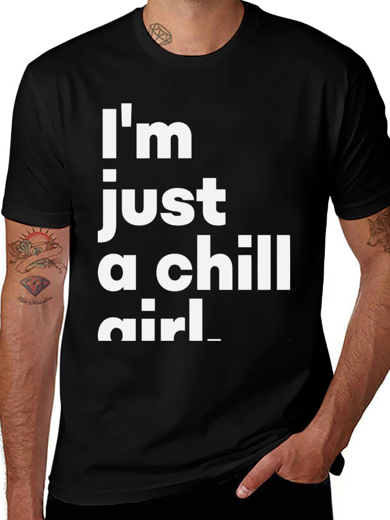 Chill Girl Black T-Shirt | Relaxed Graphic Tee
