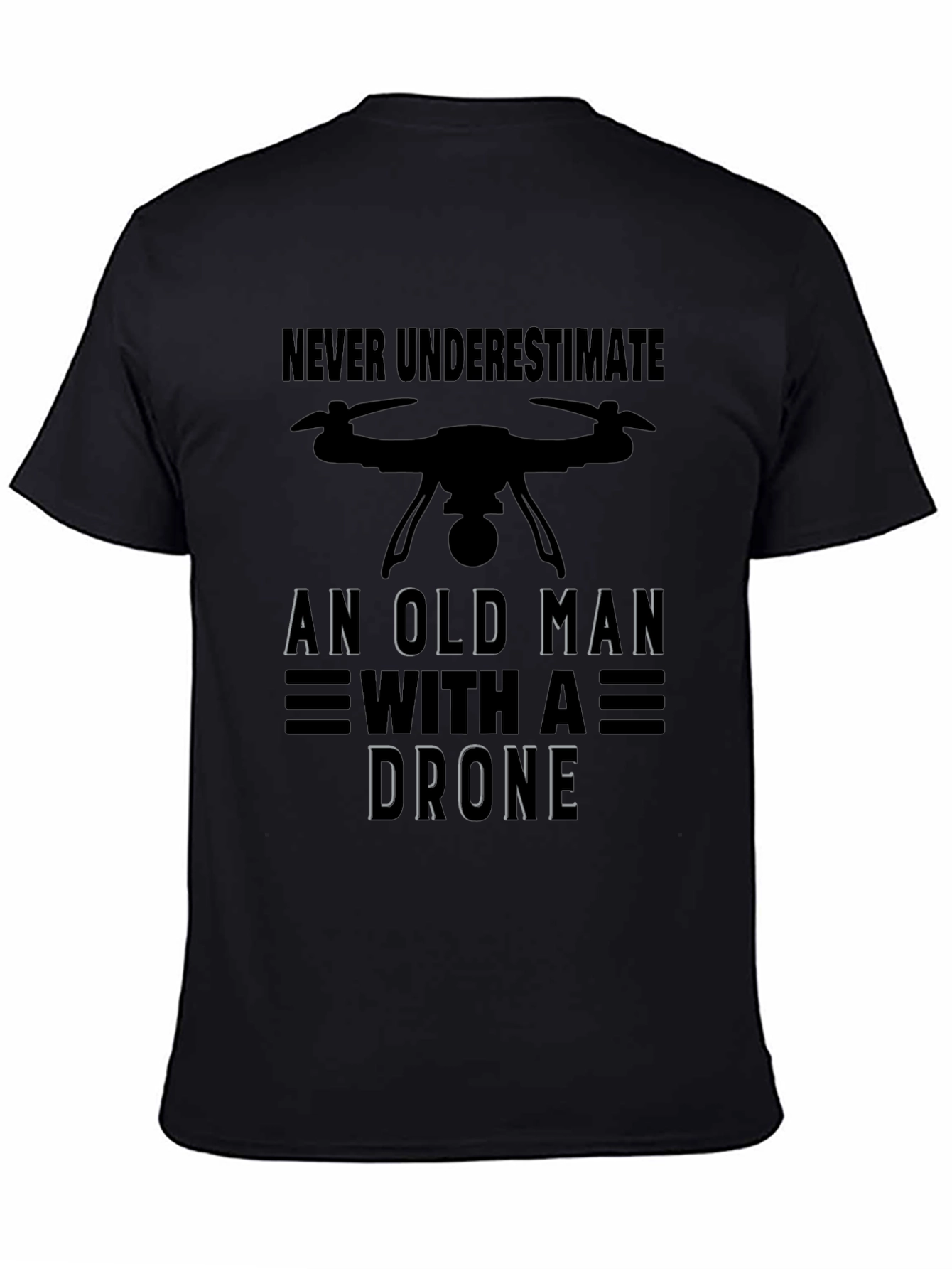 Old Man with a Drone Graphic T-Shirt