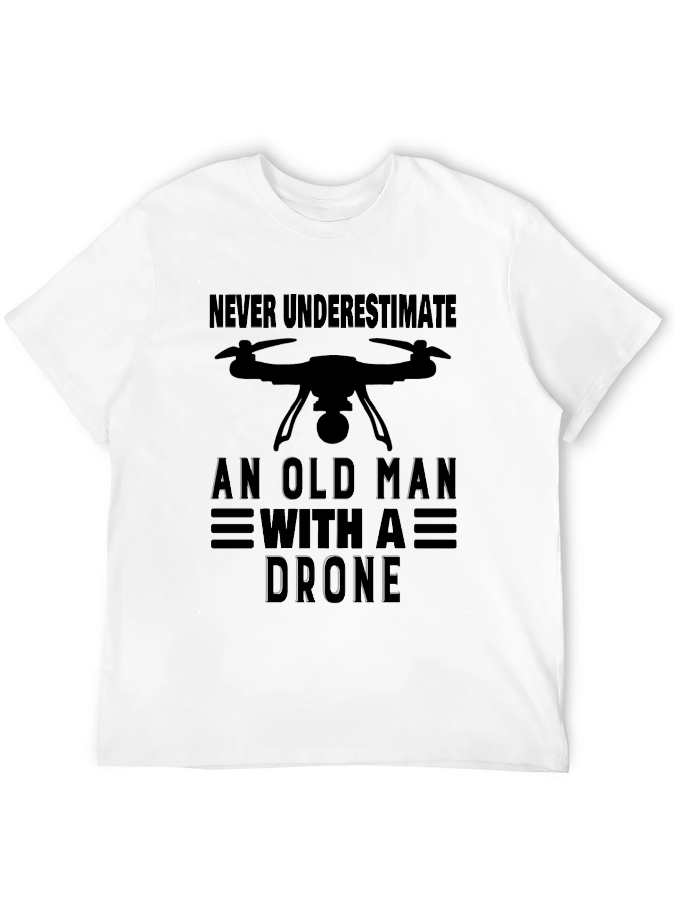 Old Man with a Drone Graphic T-Shirt