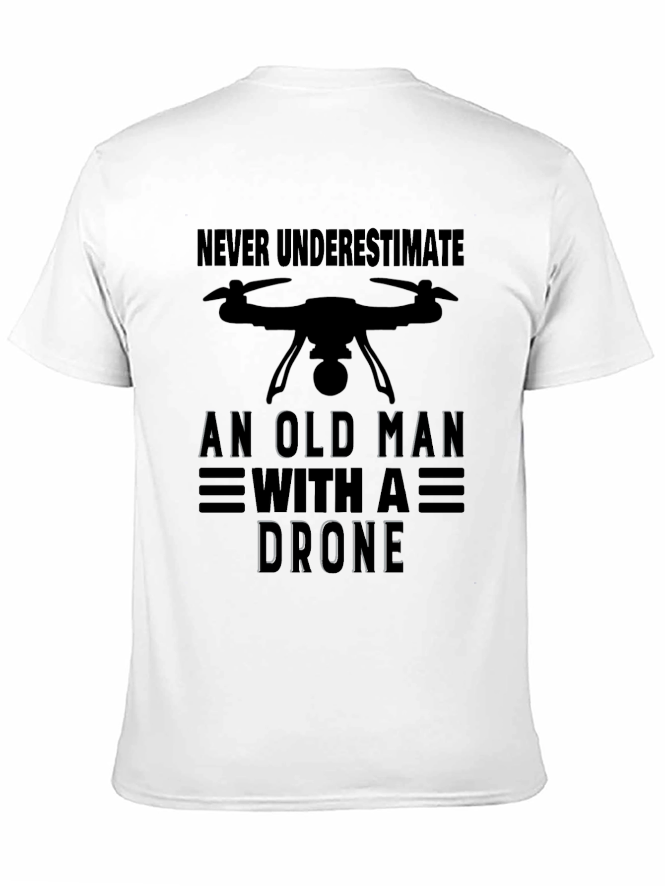 Old Man with a Drone Graphic T-Shirt
