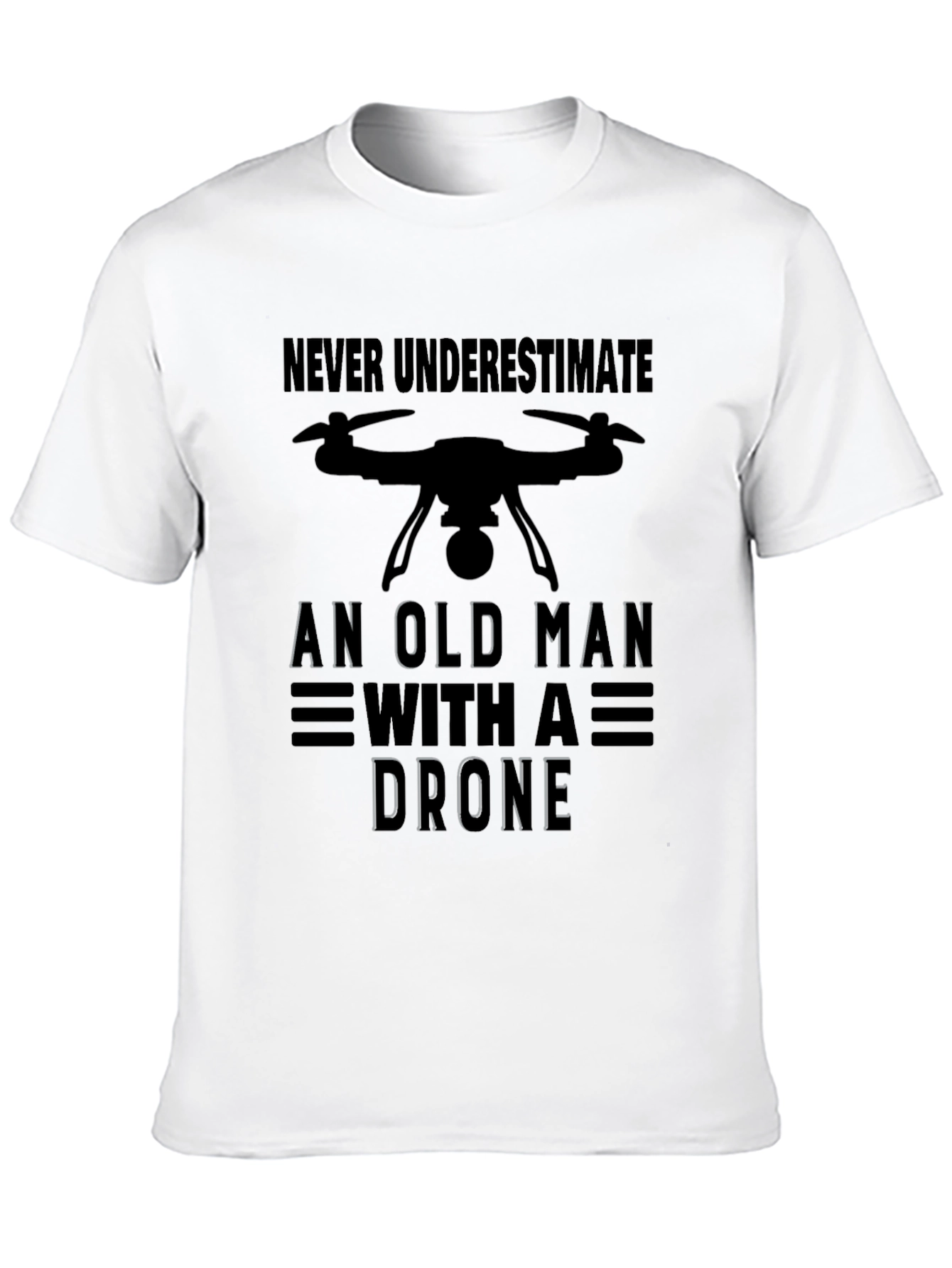 Old Man with a Drone Graphic T-Shirt