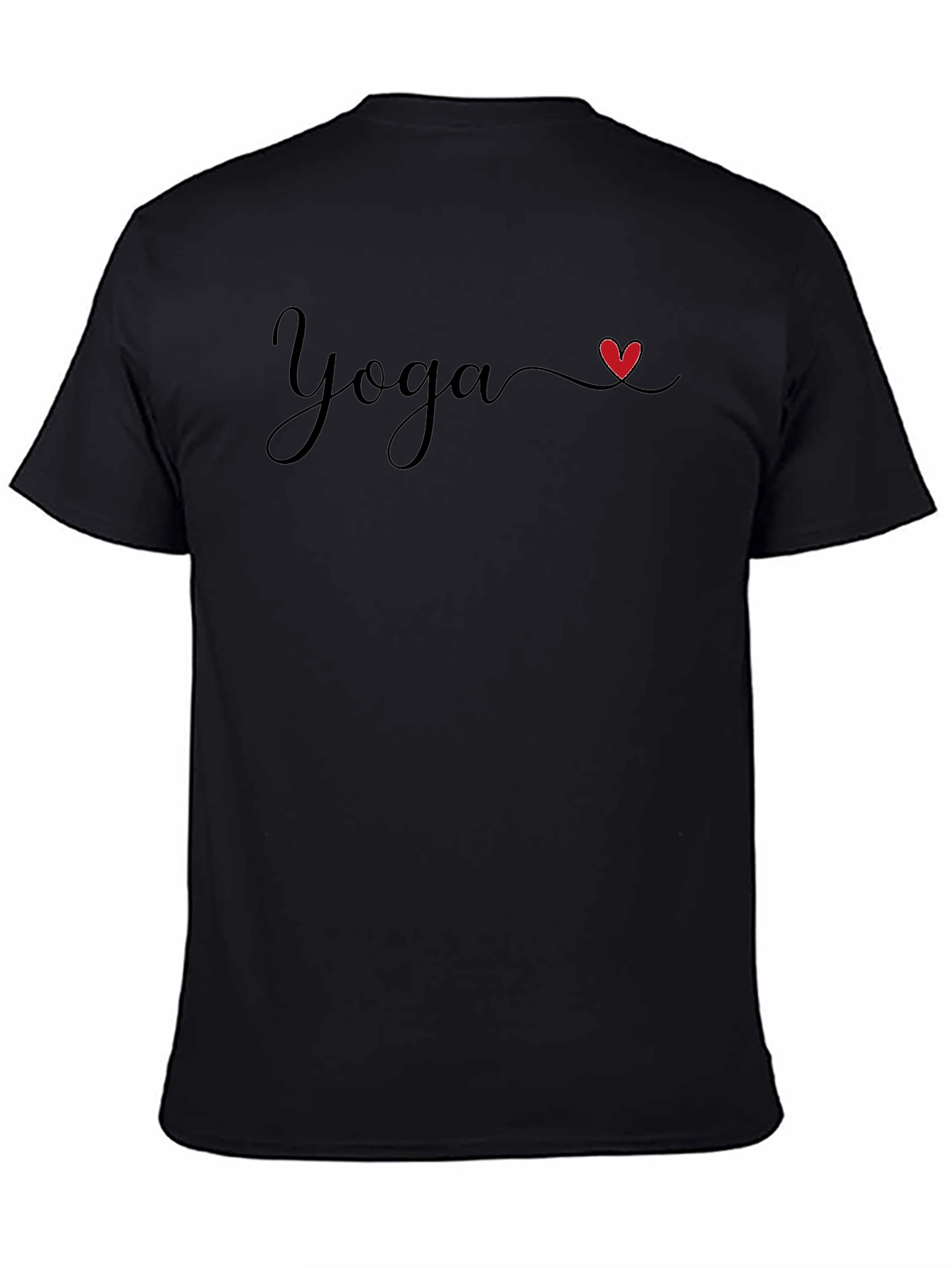 Yoga Heart Graphic Black T-Shirt