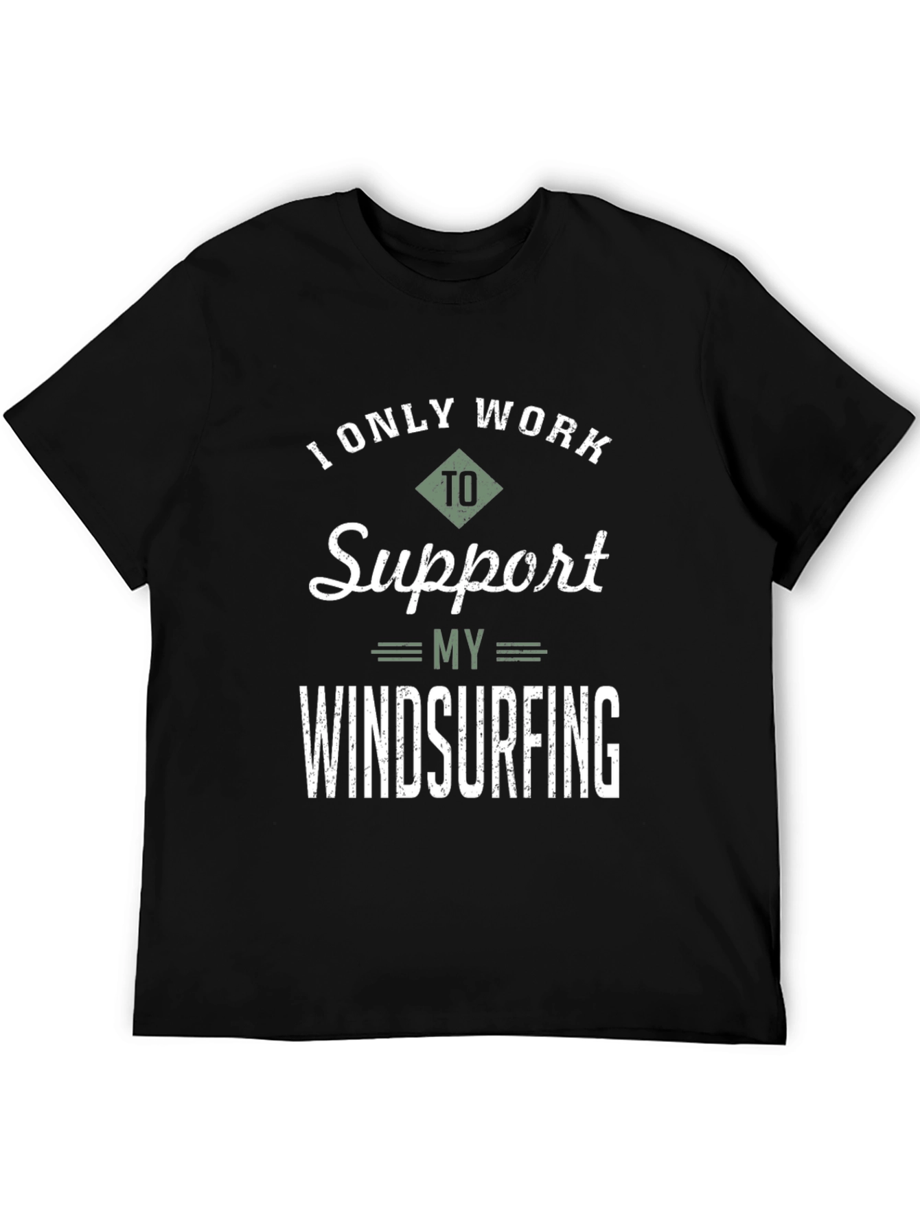 Windsurfing Support T-Shirt - Black Cotton Tee
