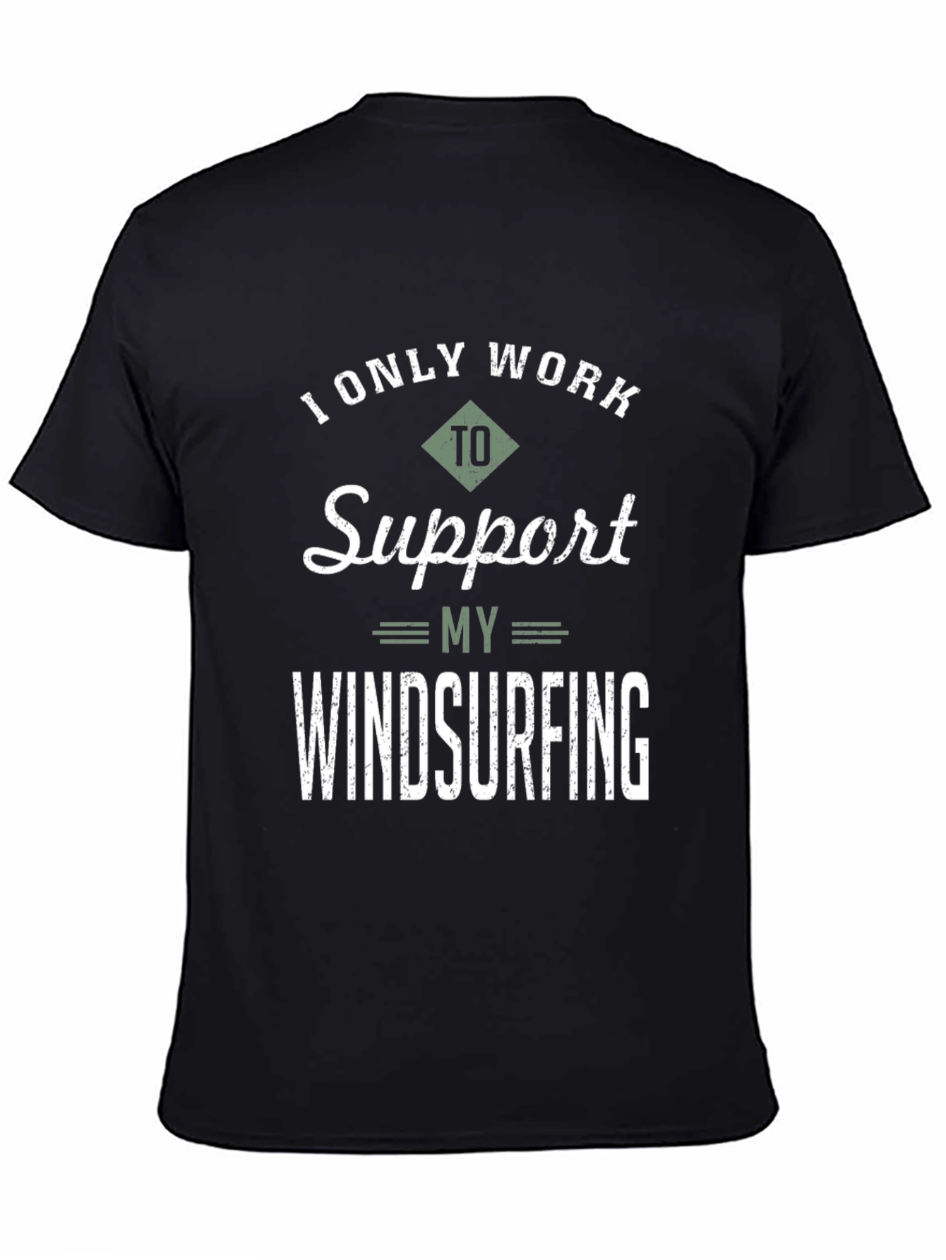 Windsurfing Support T-Shirt - Black Cotton Tee