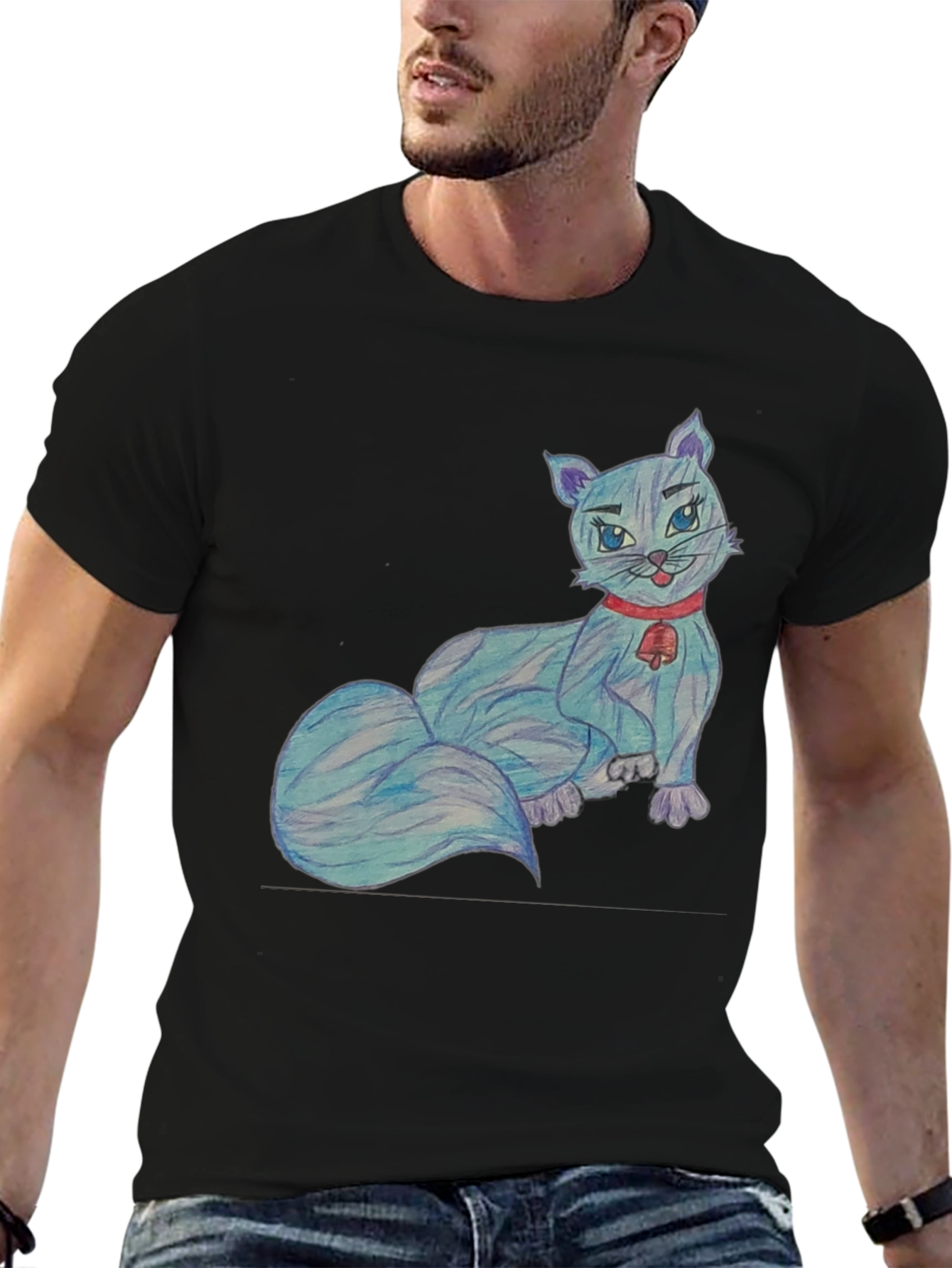 Cartoon Cat T-Shirt - Quirky Cute Tee