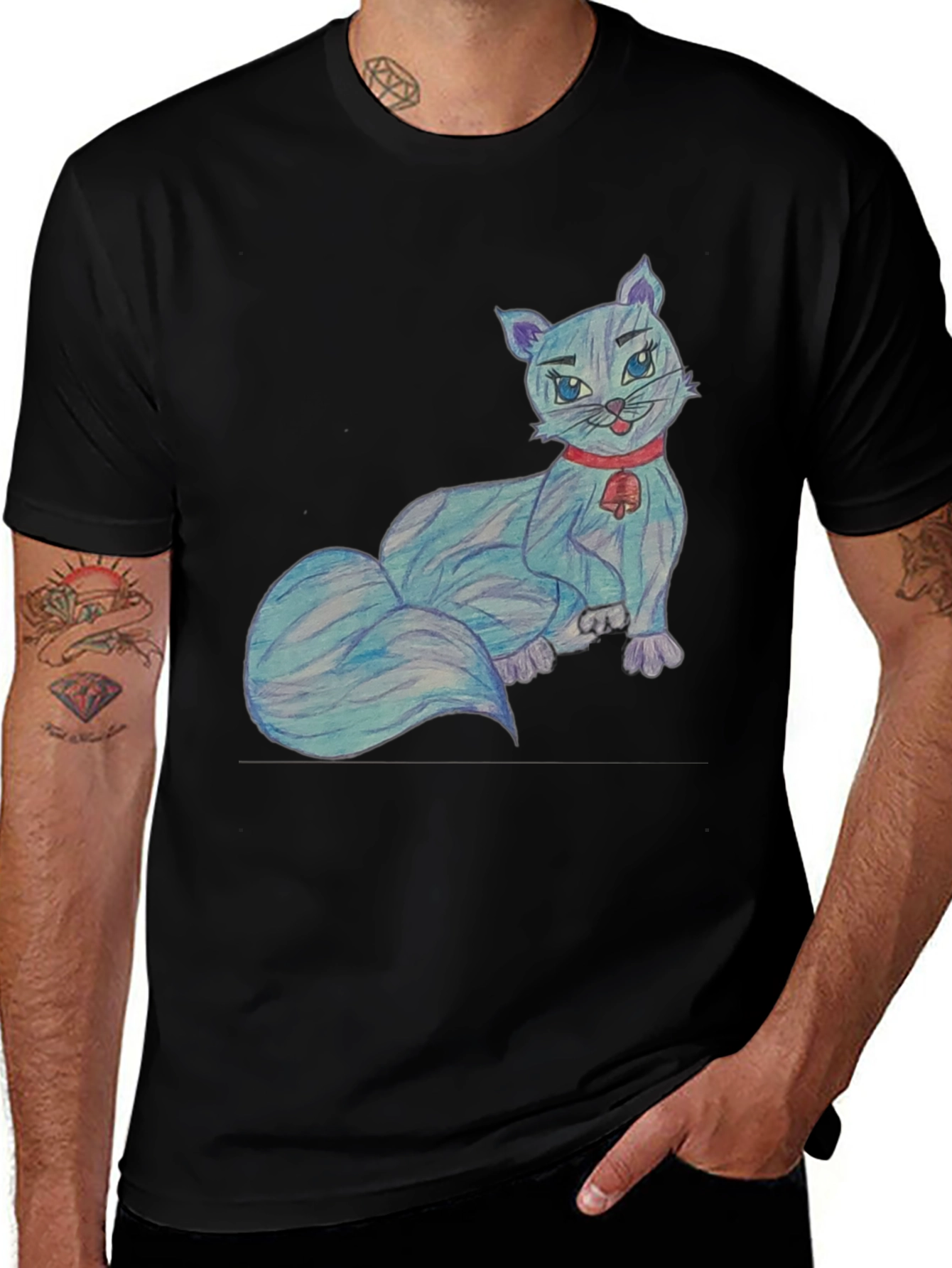 Cartoon Cat T-Shirt - Quirky Cute Tee