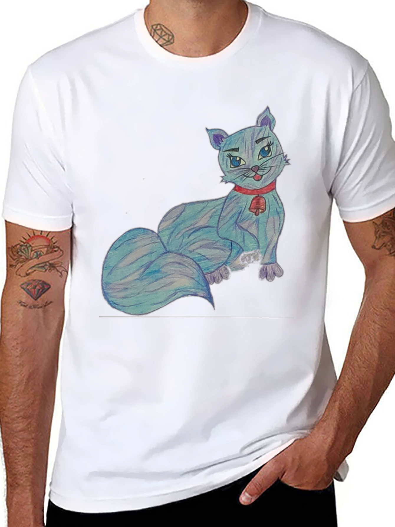 Cartoon Cat T-Shirt - Quirky Cute Tee