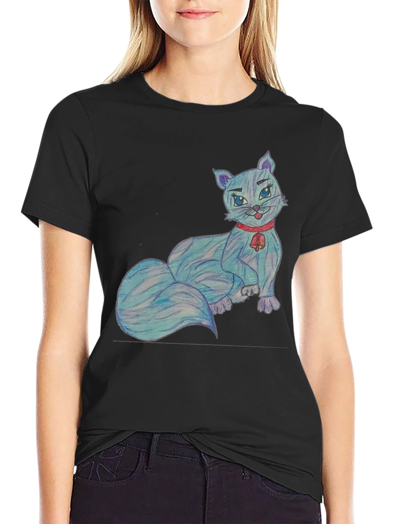 Cartoon Cat T-Shirt - Quirky Cute Tee