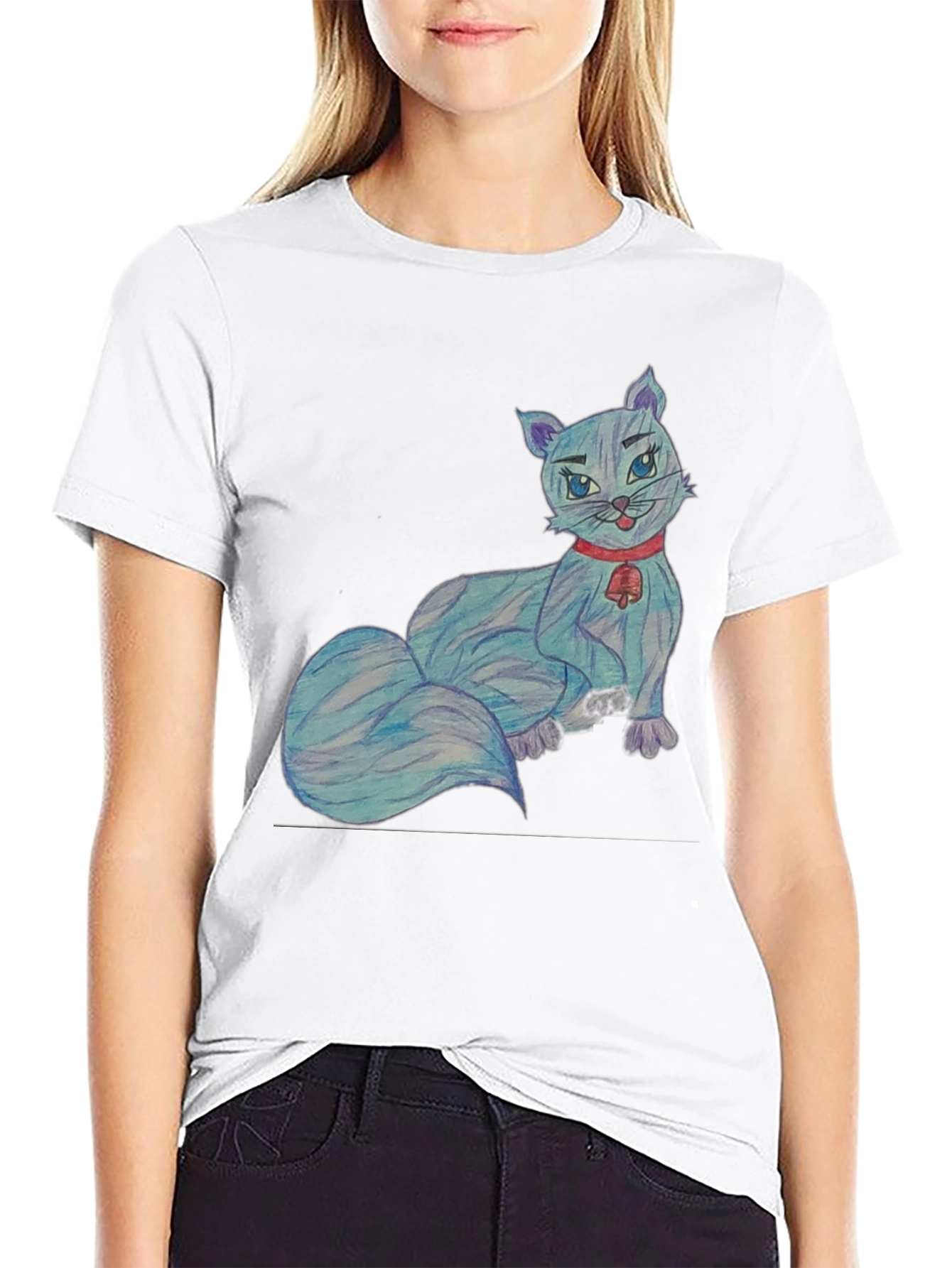 Cartoon Cat T-Shirt - Quirky Cute Tee